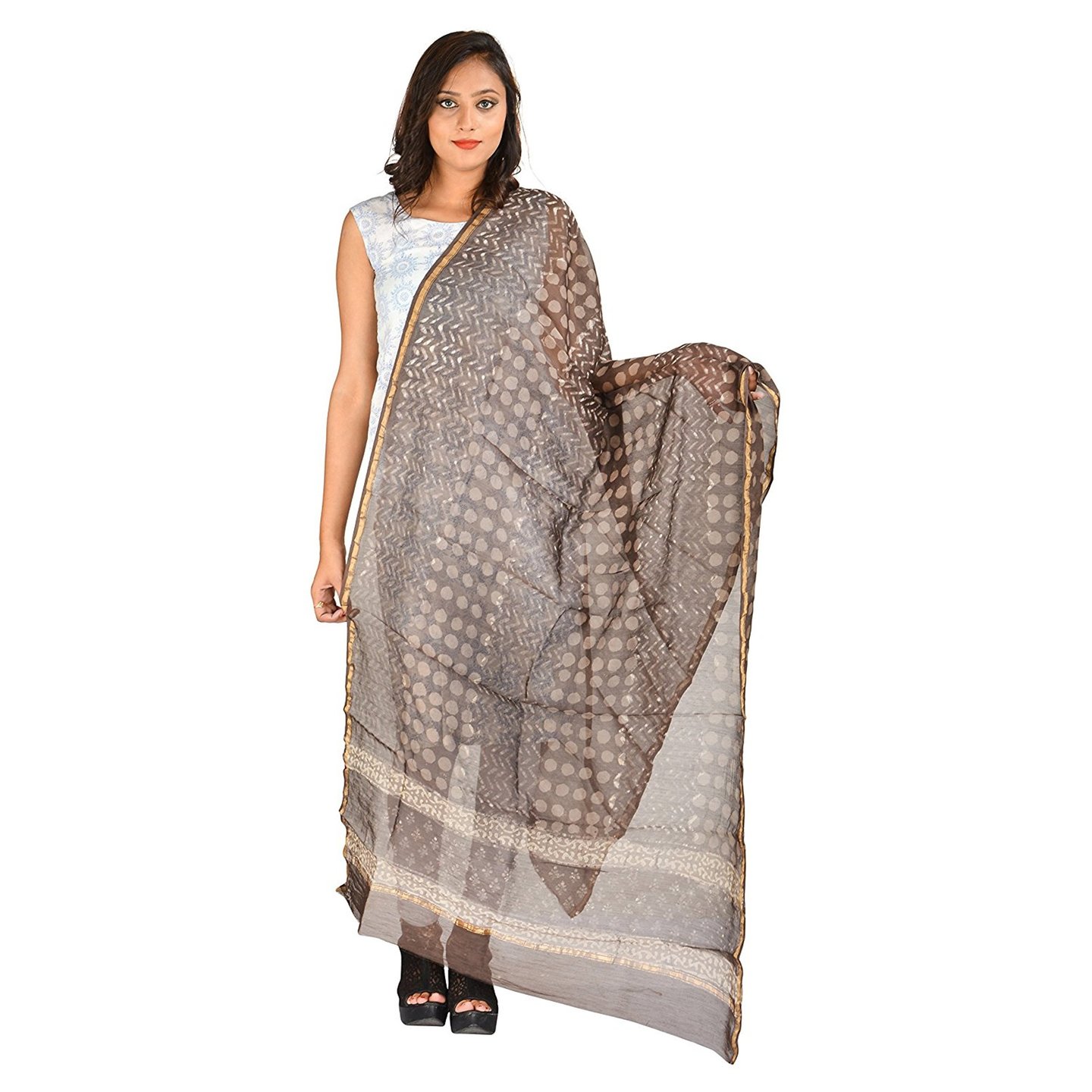 Korie Bagru Pure Chanderi Dupatta Kashish _ KCH1_G4