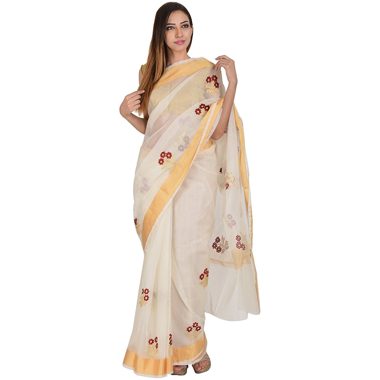 Korie Kota Zari Saree White- KK6_02