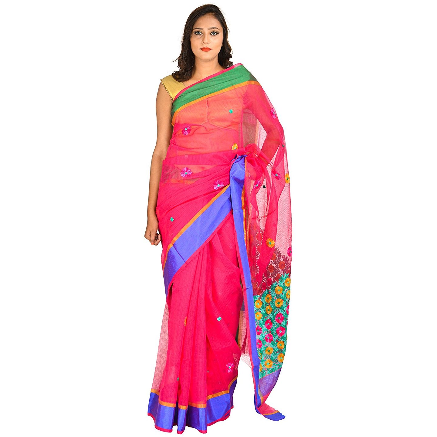 Korie Kota Embroidery Saree (Pink)- KK5_98