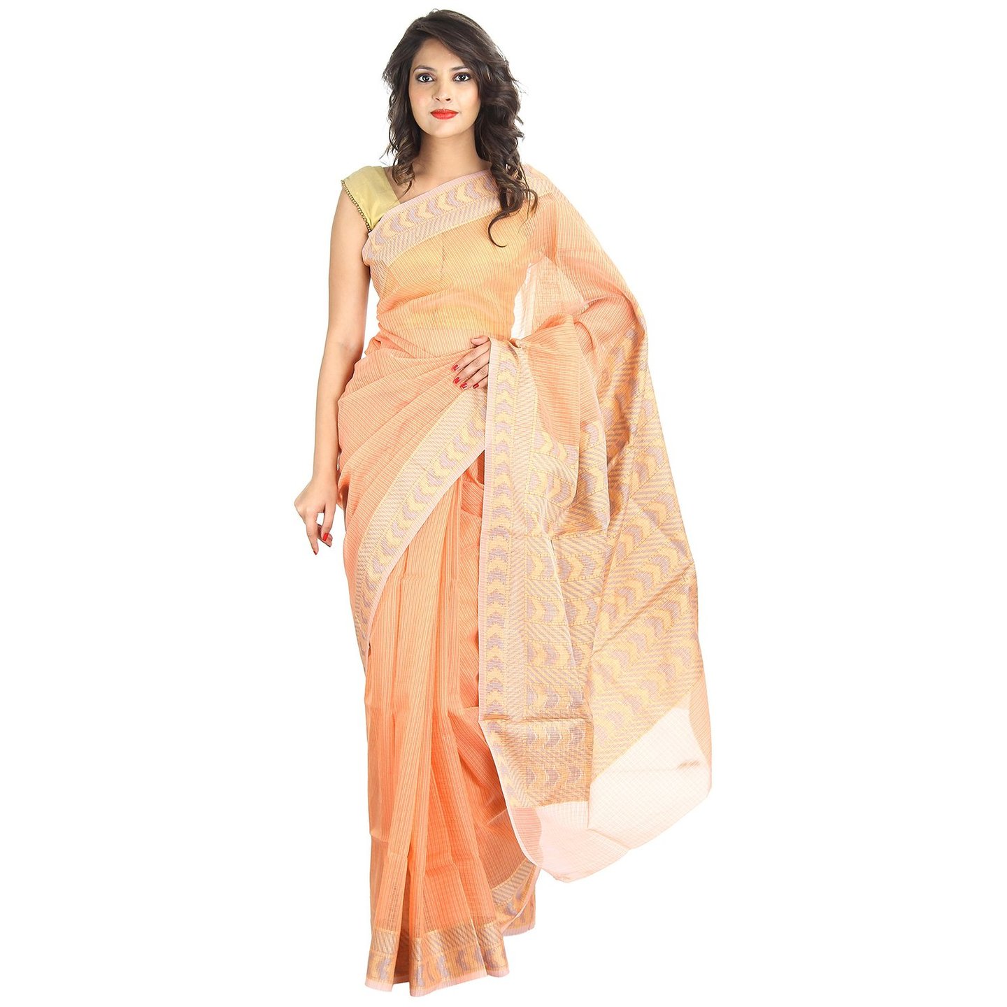 Korie Kota Saree (Light Orange)- K2_23