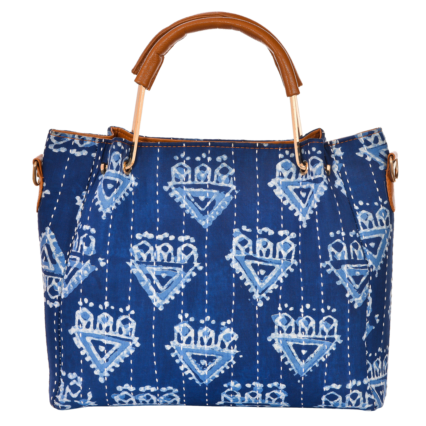 Korie Block Print Bag with Metal Handle KBGM1_01