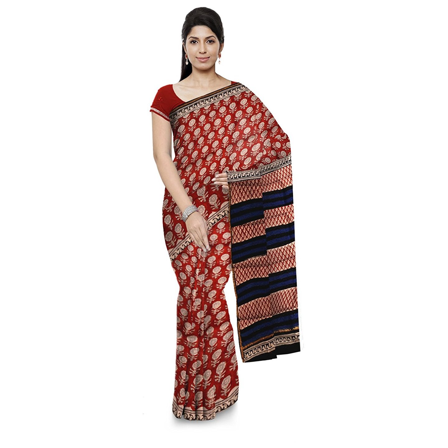 Korie Chanderi Saree Maroon_ KB7_03