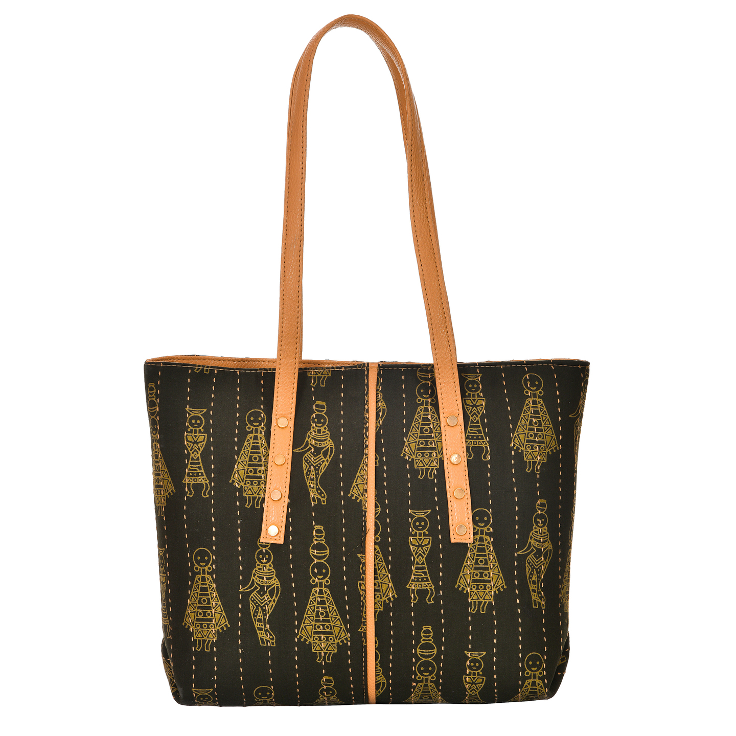 Korie Block Print Bag KBT01_07, Dark Green