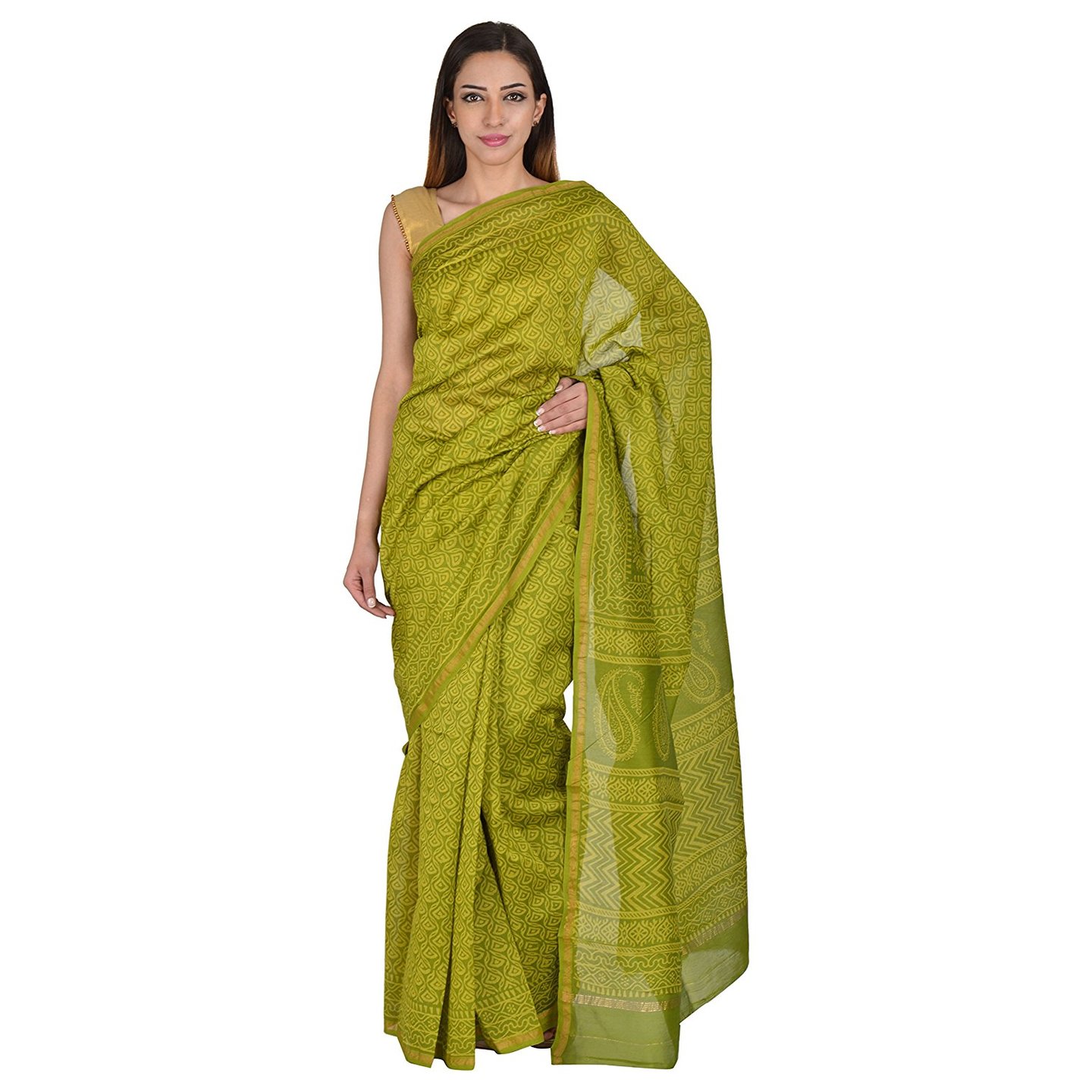 Korie Cotton Silk Saree (Green)_(KB6_42)