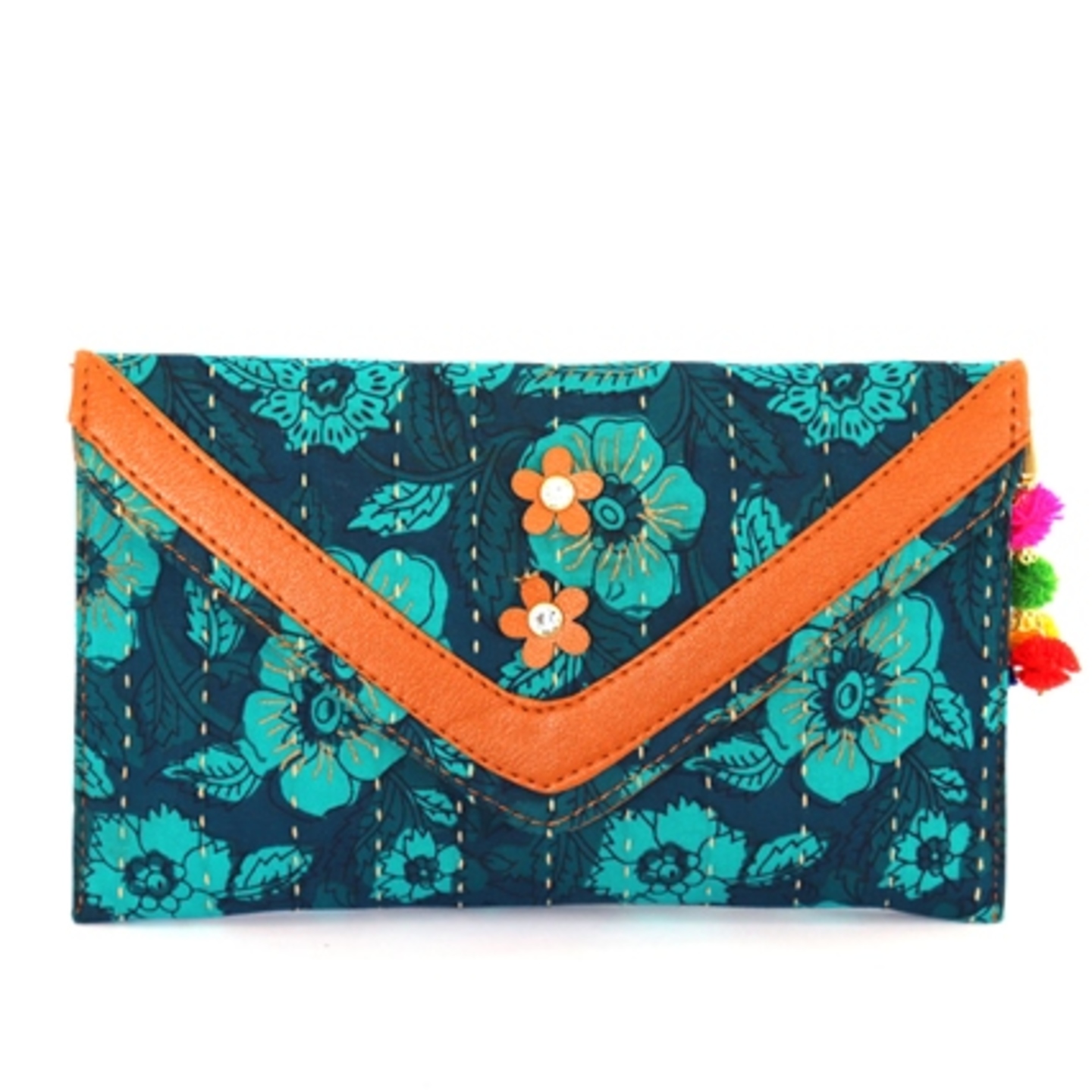 Korie Block Print Clutch