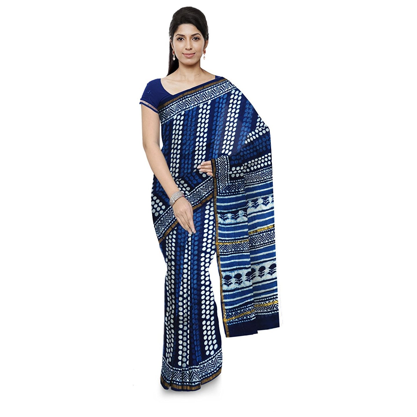 Korie Chanderi Saree Indigo_ KB7_04