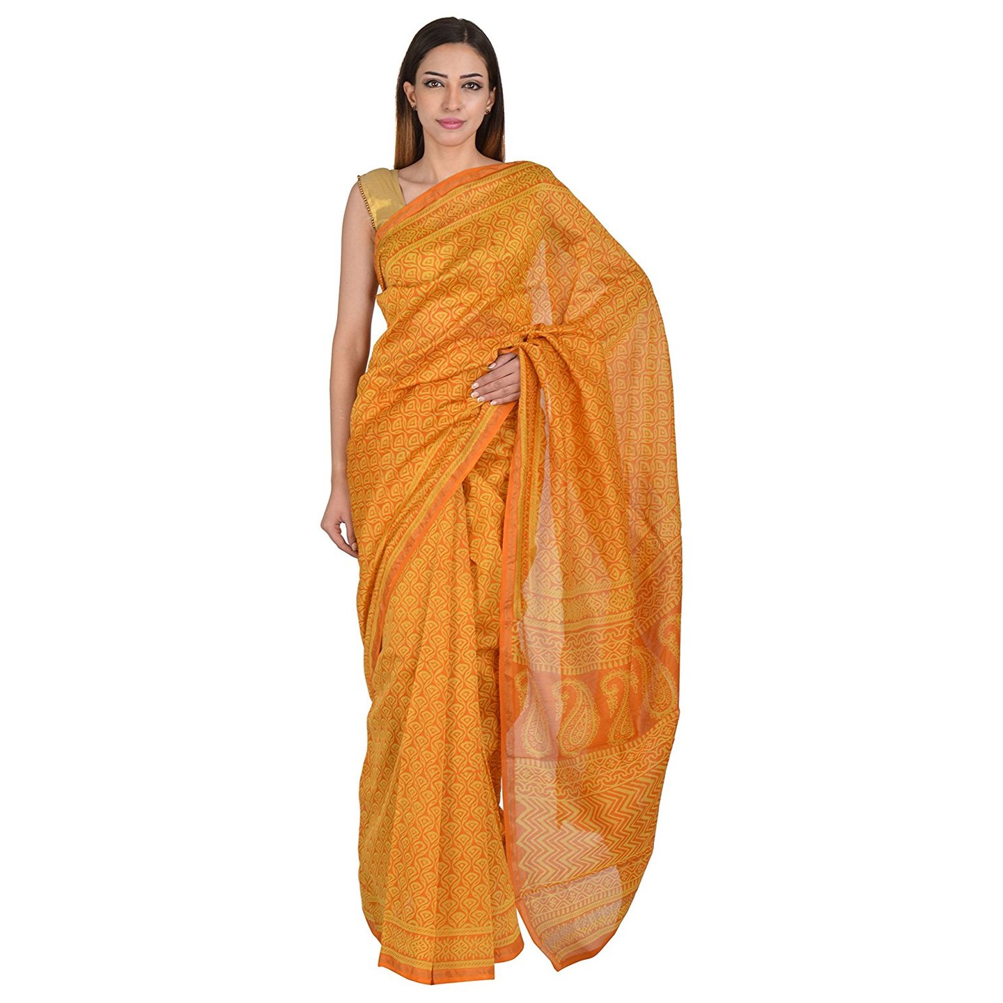 Korie Cotton Silk Saree (Mustard)_ (KB6_40)