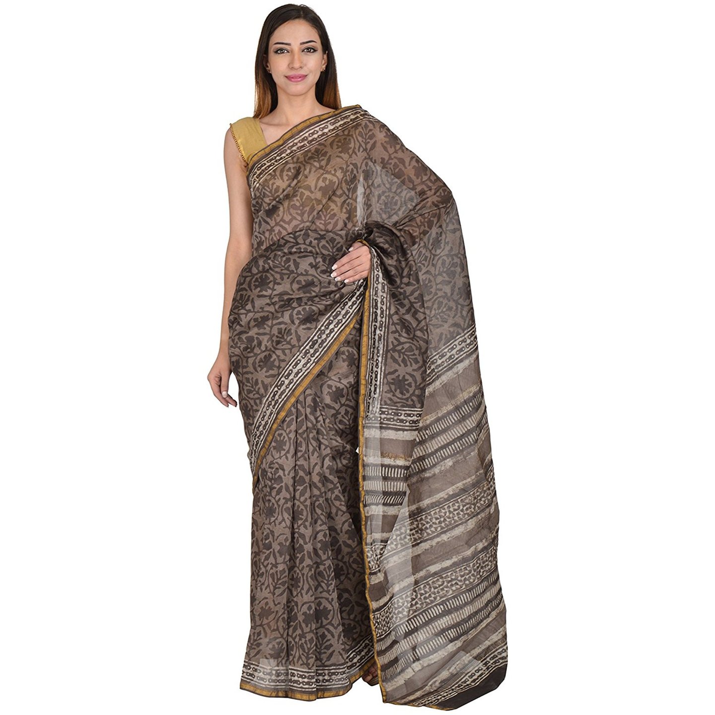 Korie Chanderi Saree (Brown)_ KB6_06