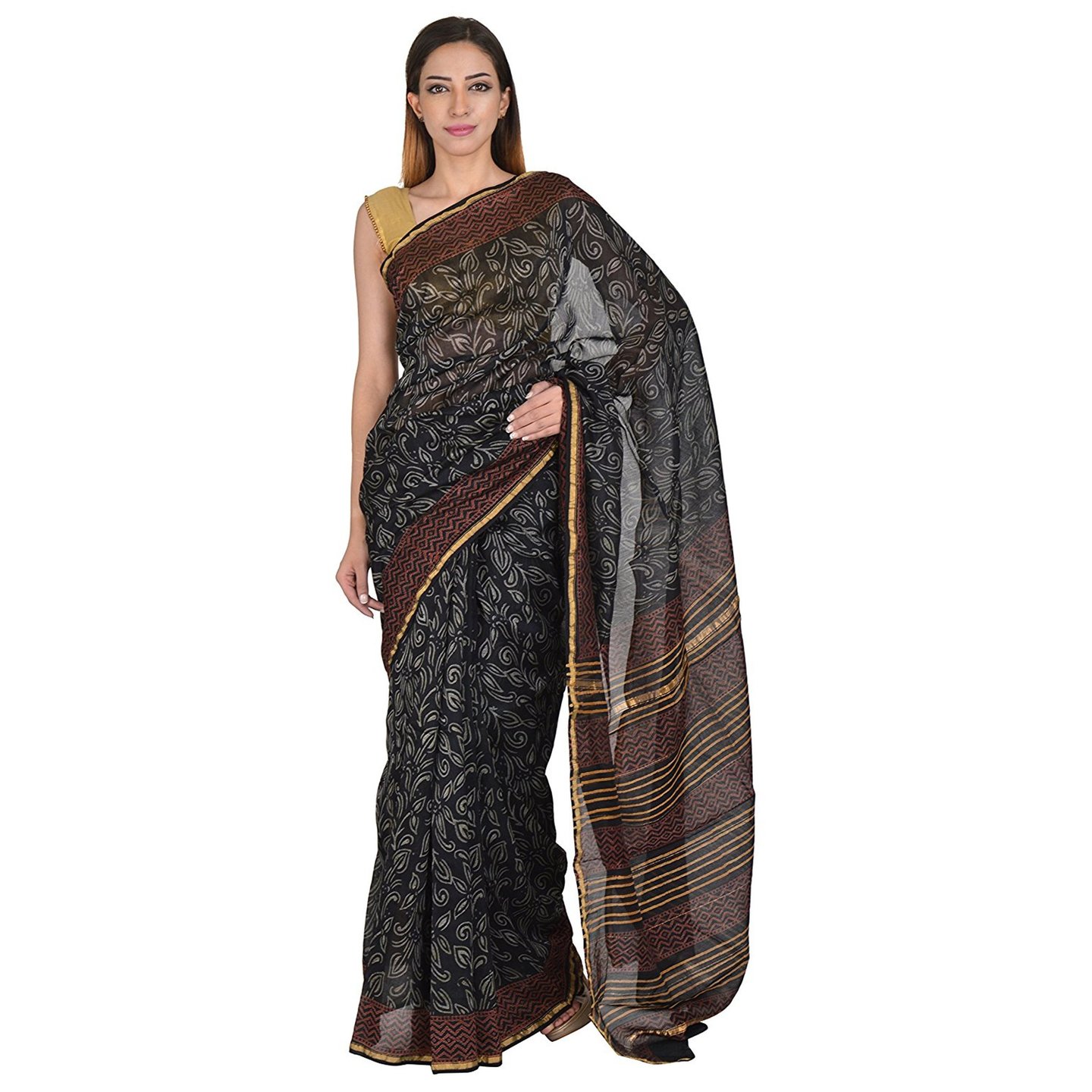 Korie Chanderi Saree Black_ KB6_07