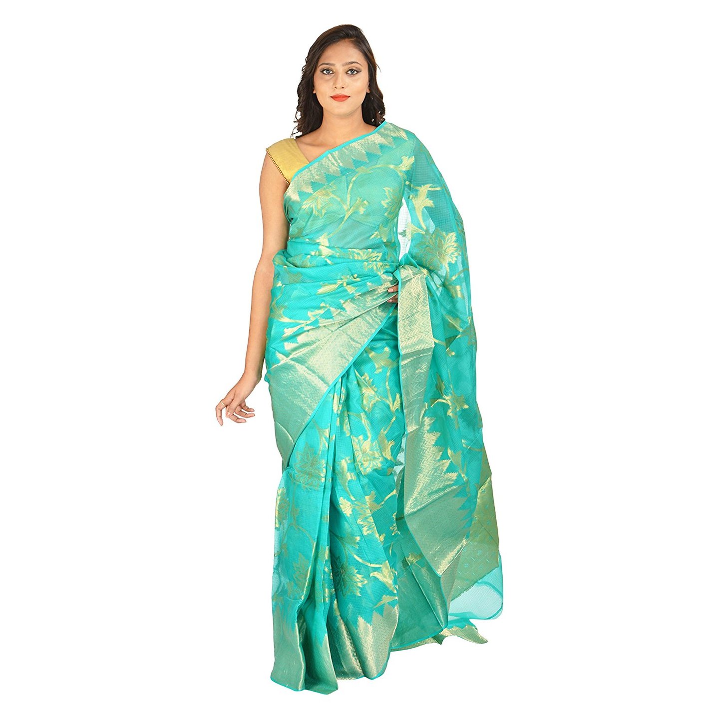 Korie Kota Silk Zari Saree Aqua Green- KK5_77