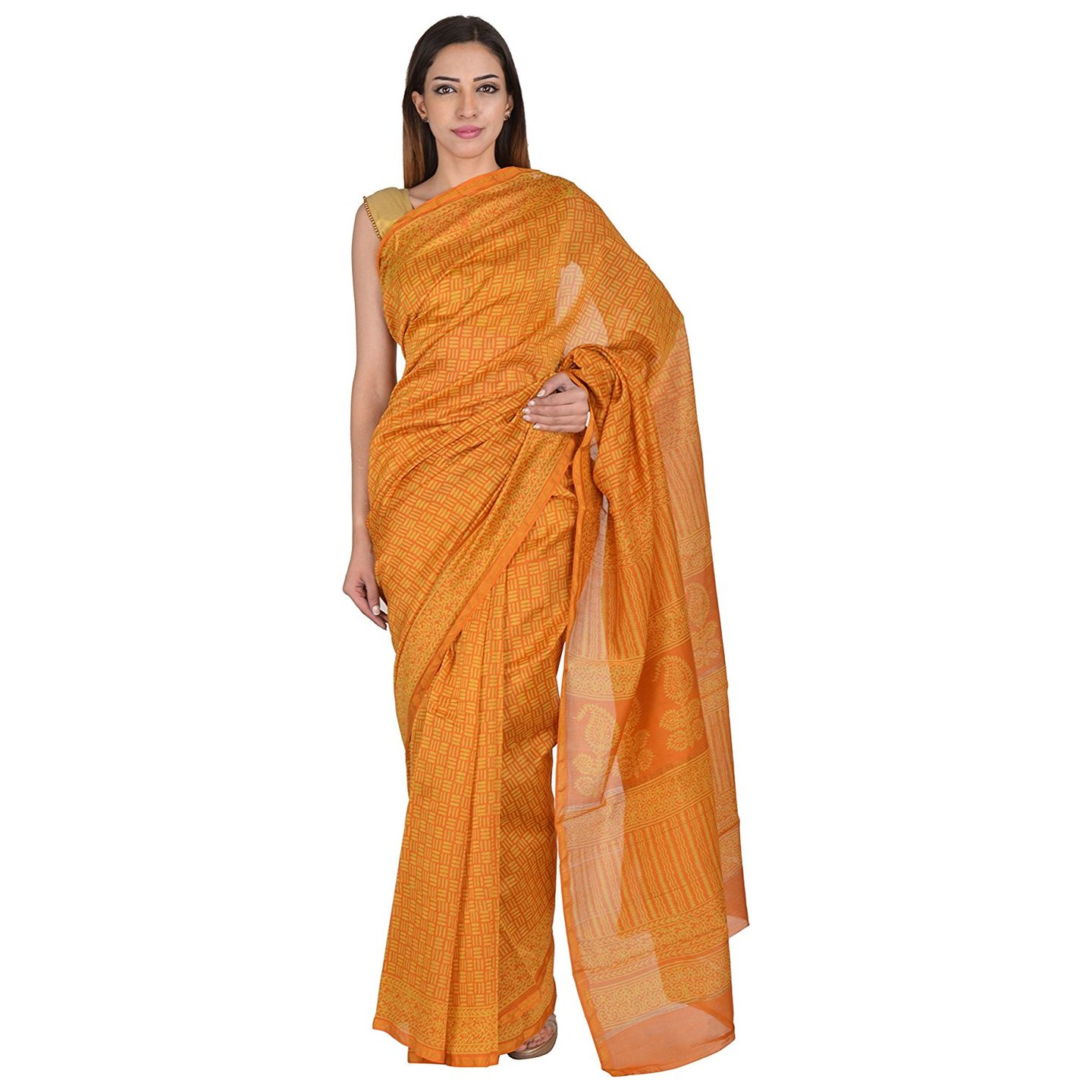 Korie Cotton Silk Saree (Mustard)_ (KB6_28)