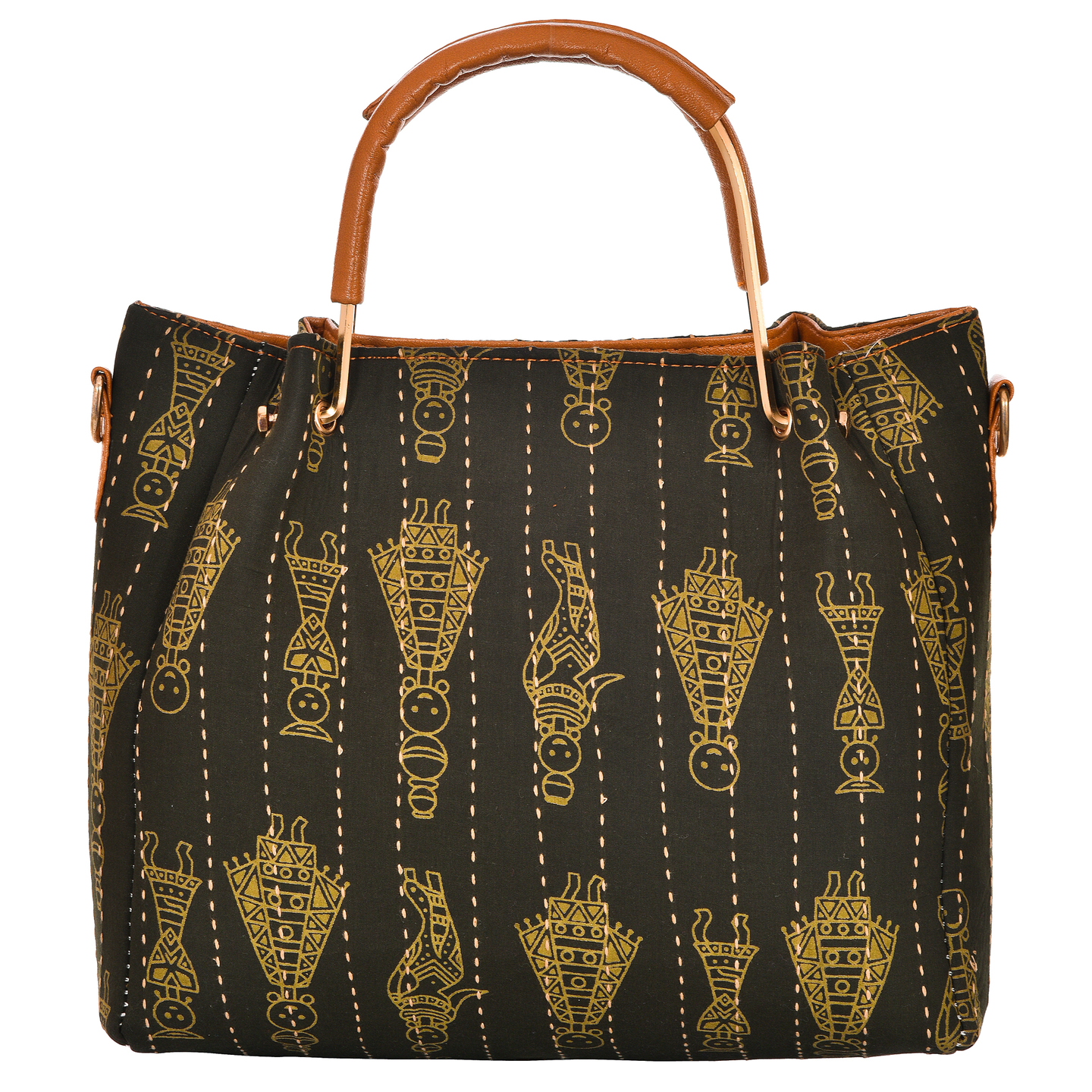 Korie Block Print Bag with Metal Handle KBGM1_04