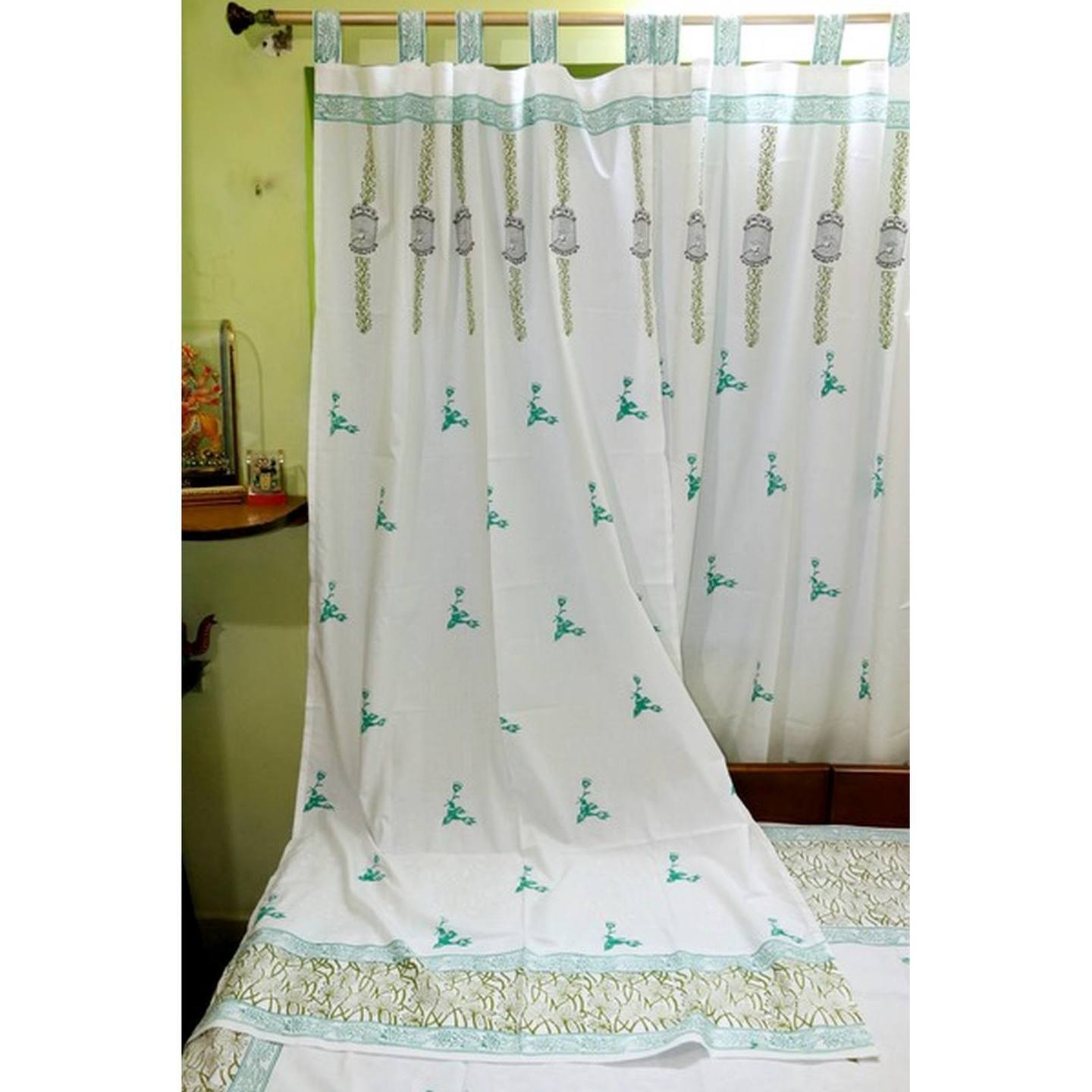 Hand Block Print Curtain – HUMMING BIRD