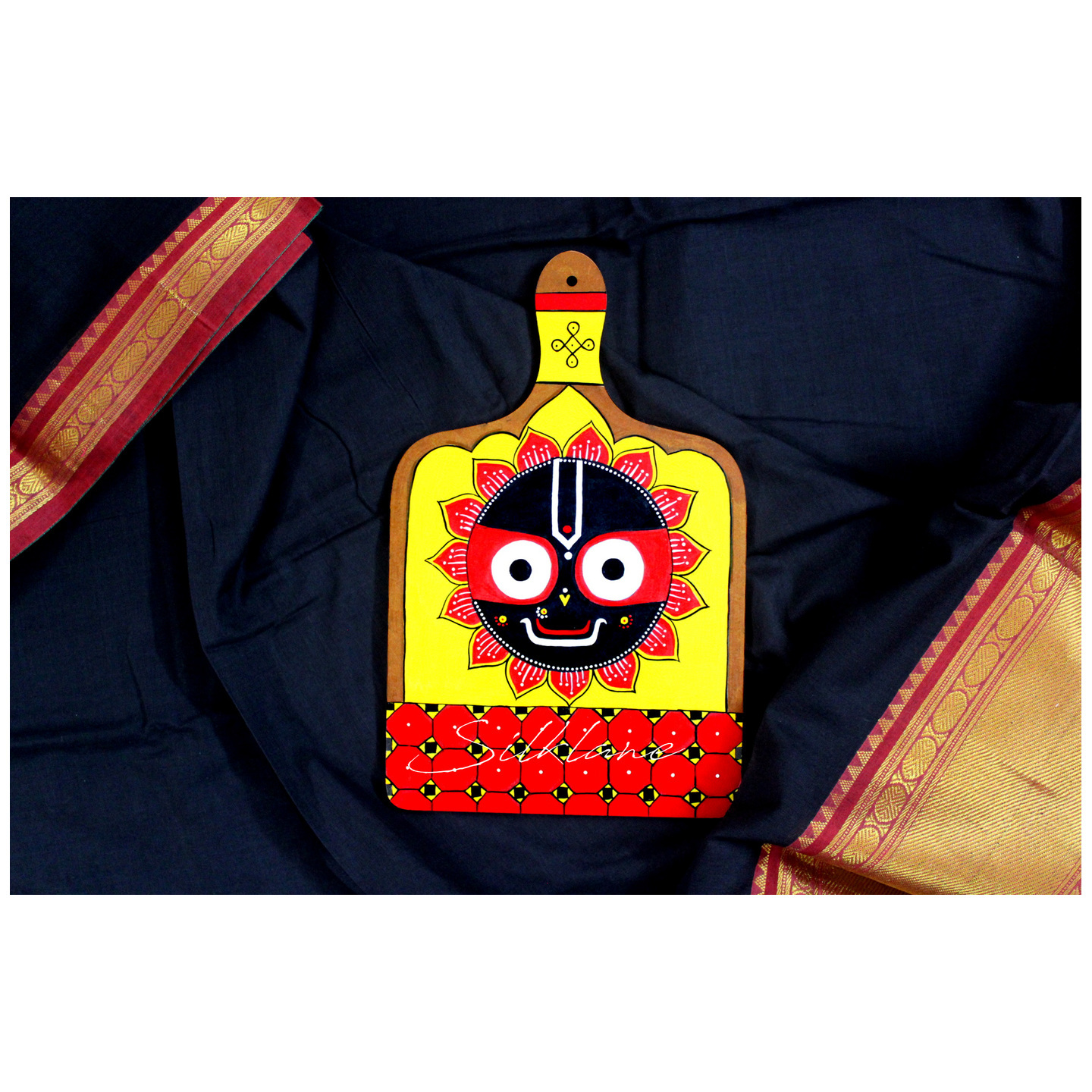 Hand-painted Puri Jagannath with athangudi tile pattern SLNST0138