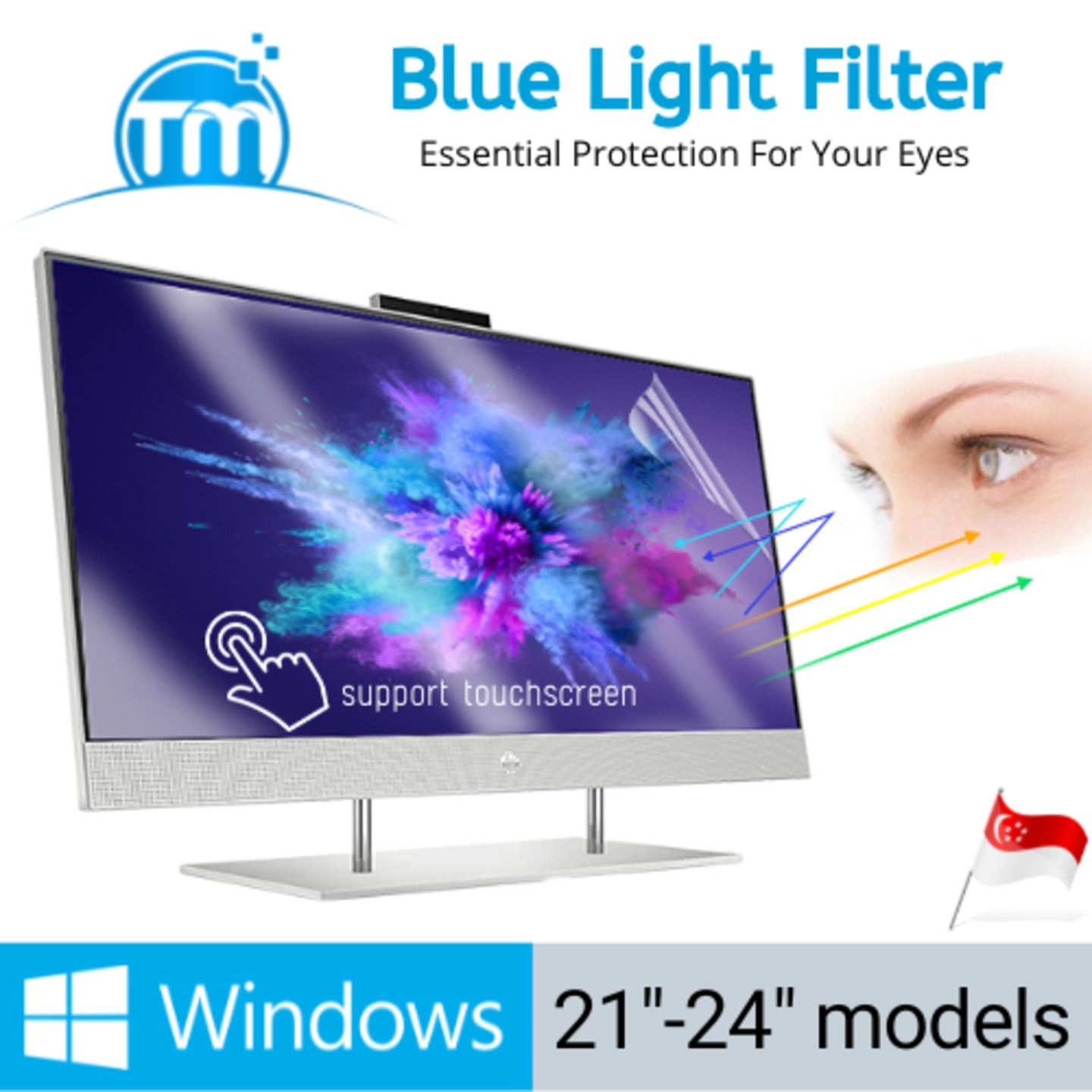 TMAnti Blue Light Screen Protector + UV Filter for Windows desktop 23 24