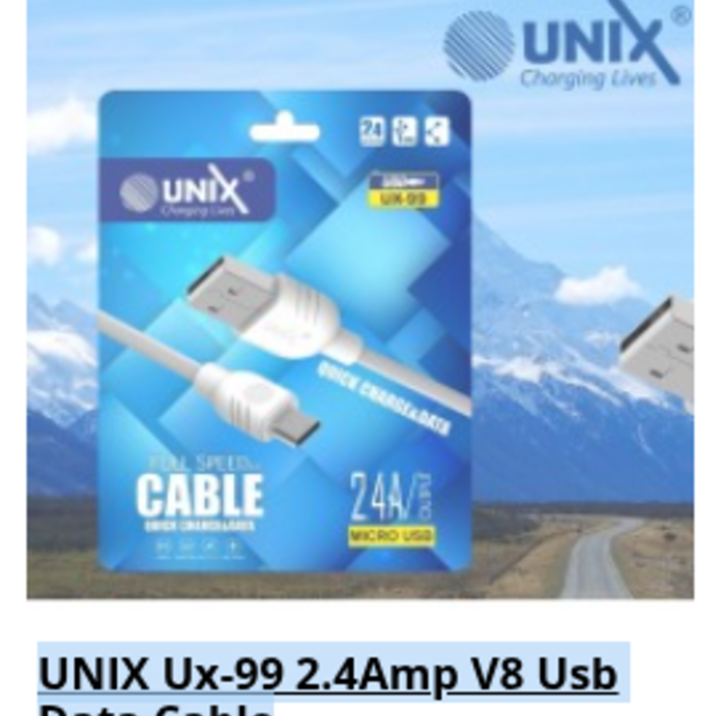 UNIX Ux-99 2.4Amp V8 Usb Data Cable