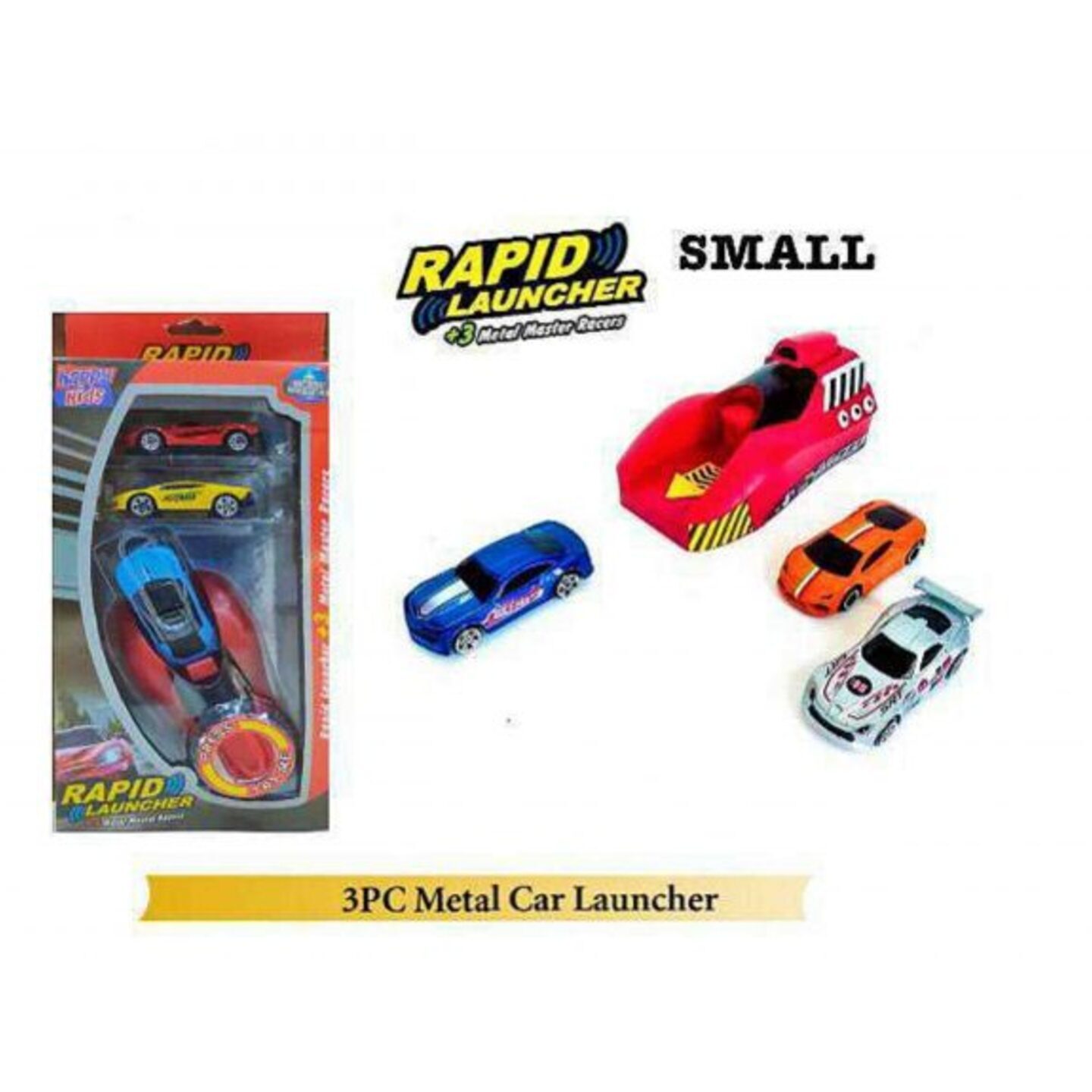 3 Car Rapid Launcher with Metal Die Cast Cars