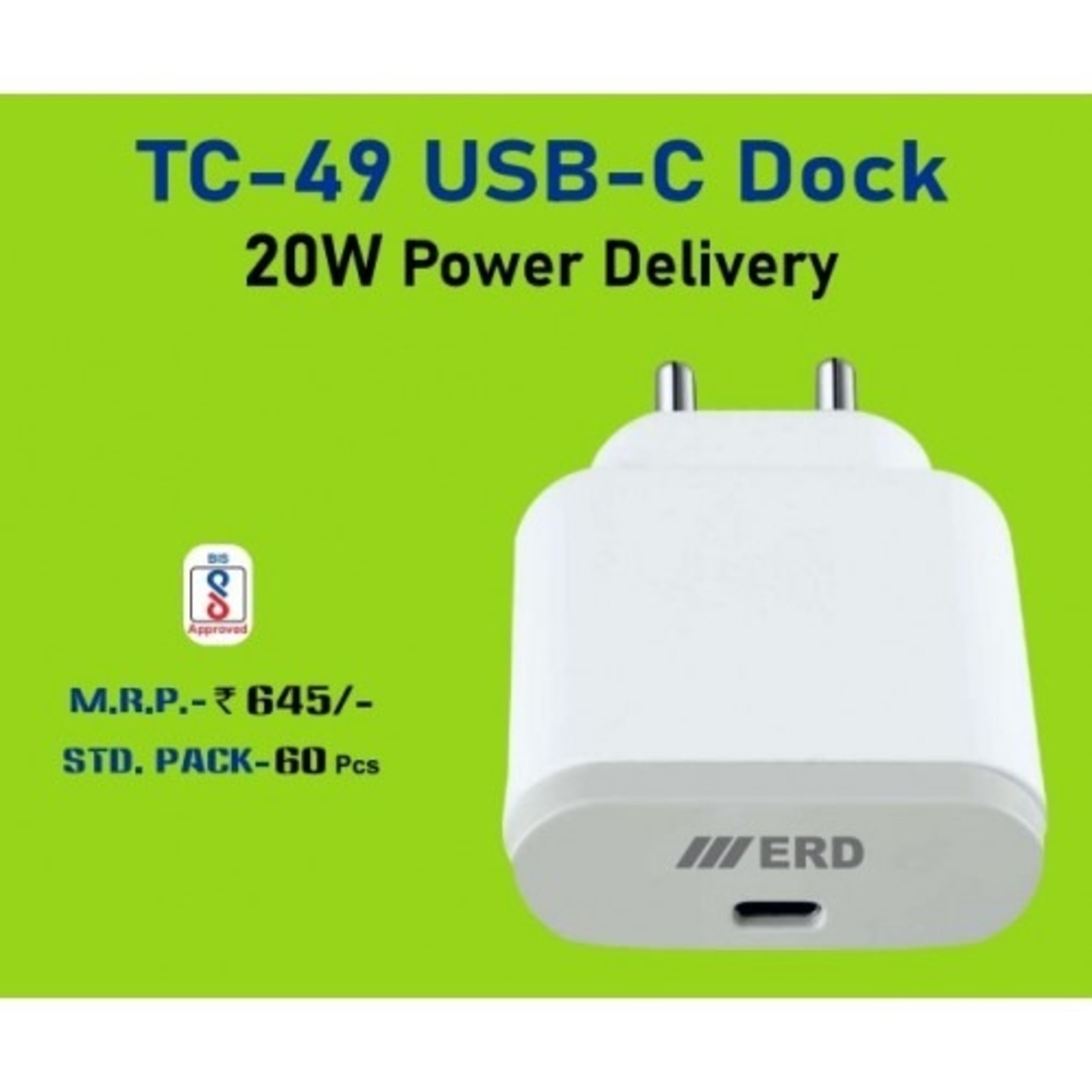ERD TC-49 20W USB-C DOCK Charger TC49 FAST CHARGER
