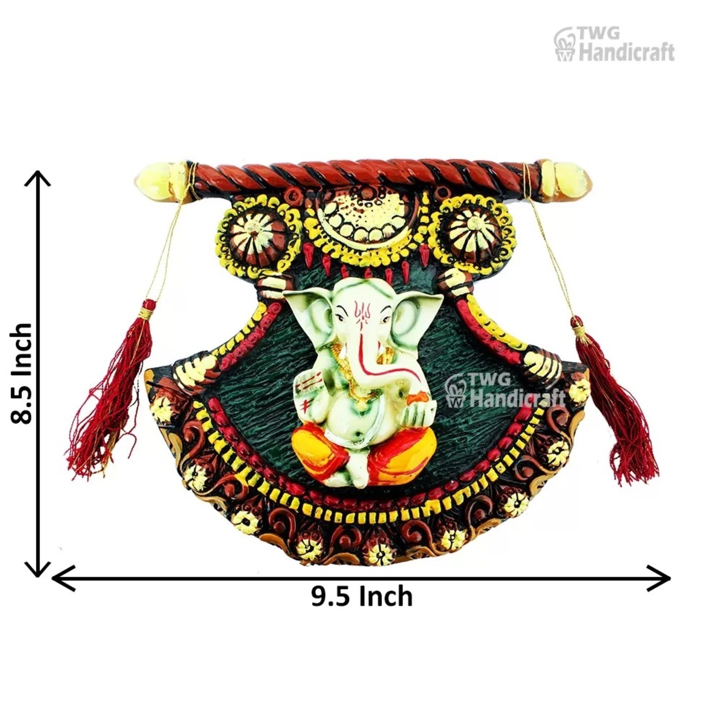 Door Hanging Ganesha Frame 8.5 Inch ( 22 cm ) - 71X0094M000XHPS