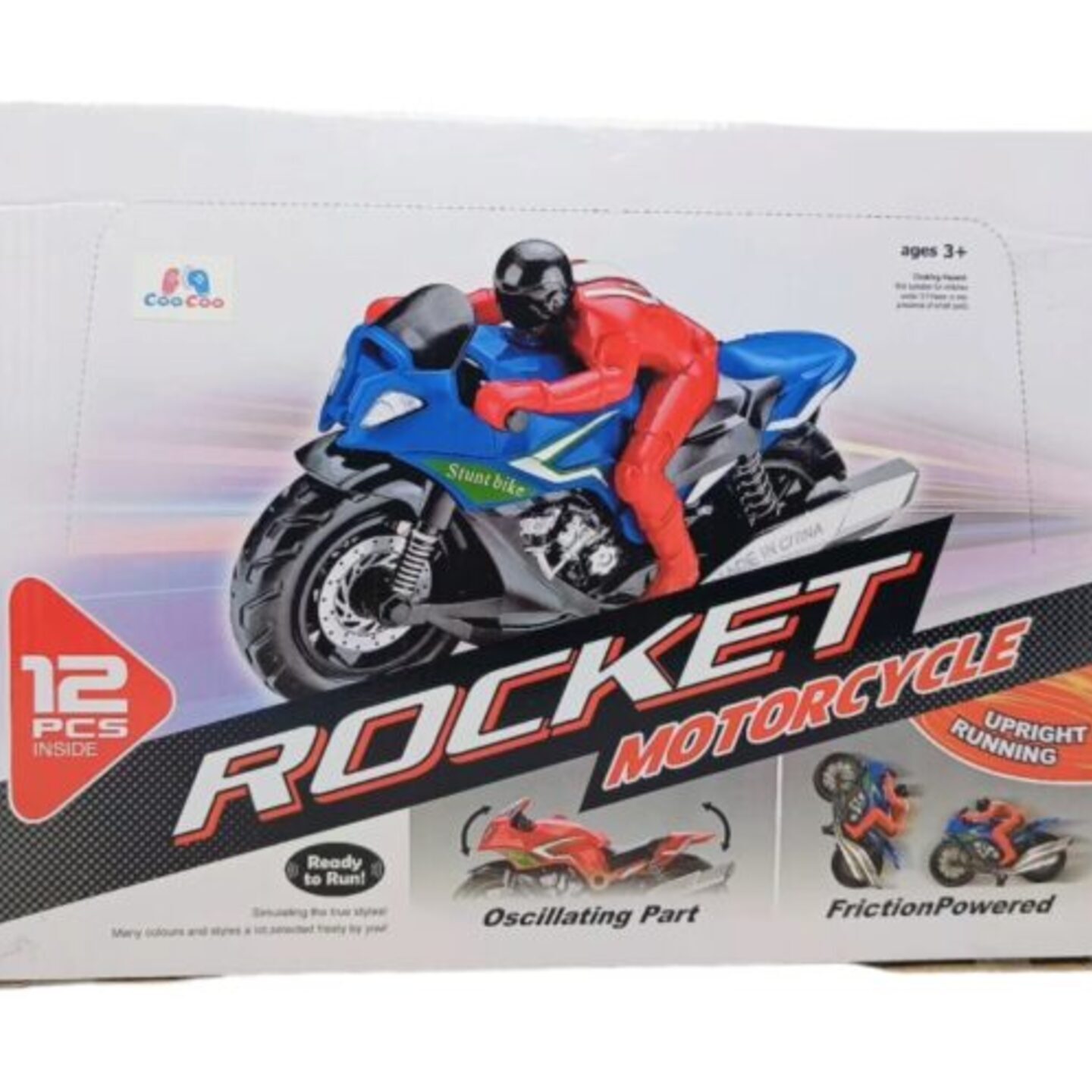 12 Pcs) Rocket Motorcycle Oscillating Rider Friction