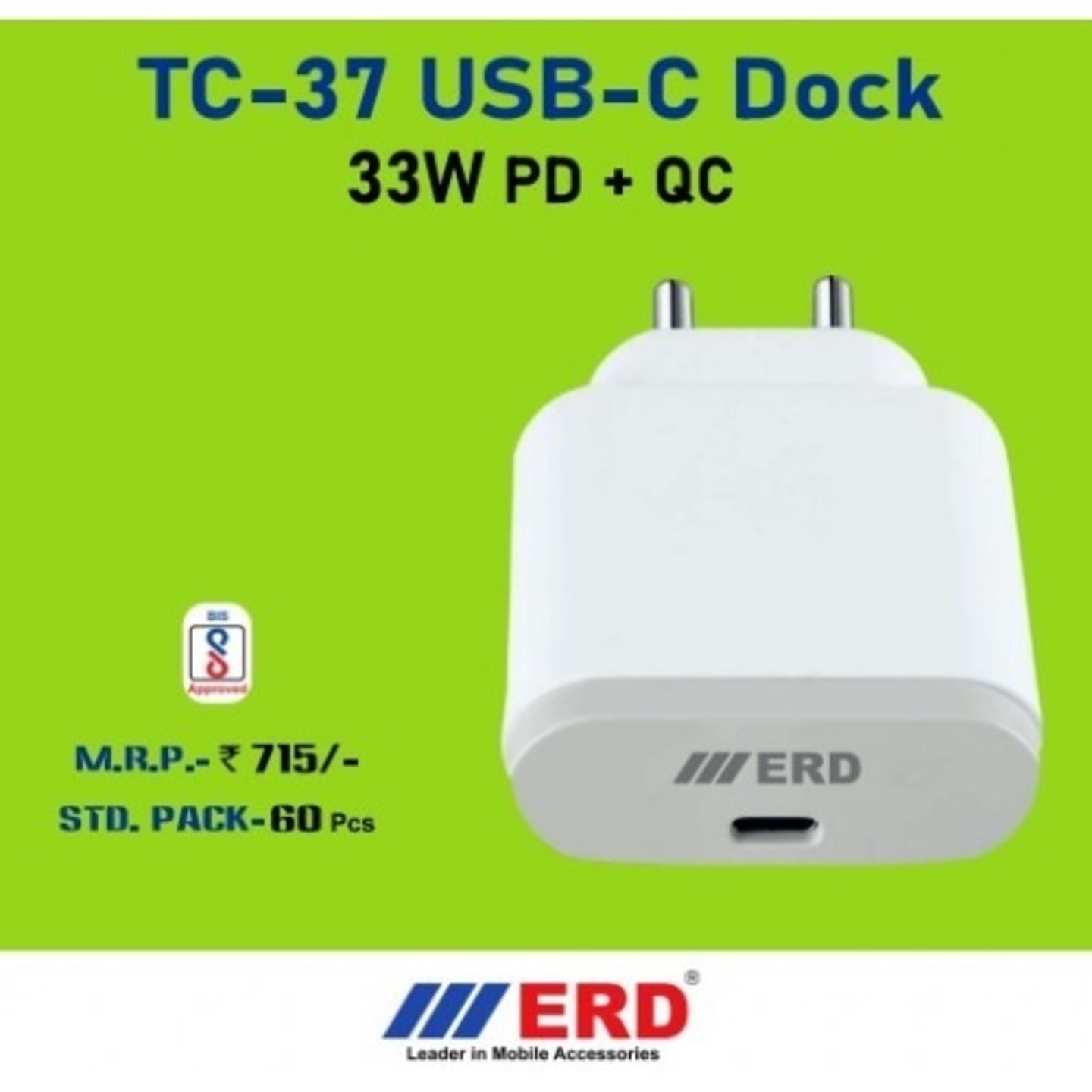 ERD TC-37 USB-C Super Fast Charger 33W PD+Qc