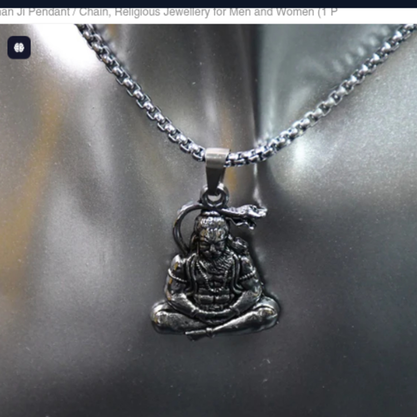 Hanuman Ji Pendant / Chain, Religious Jewellery for Men and Women (1 Pc)