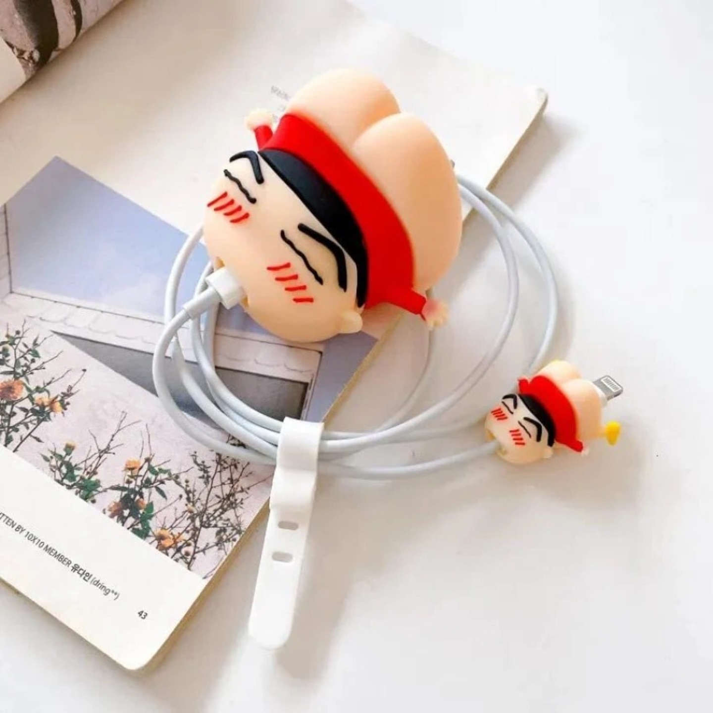 3pcs- Shinychan Butt 20 W Iphone Silicone Charger Cover