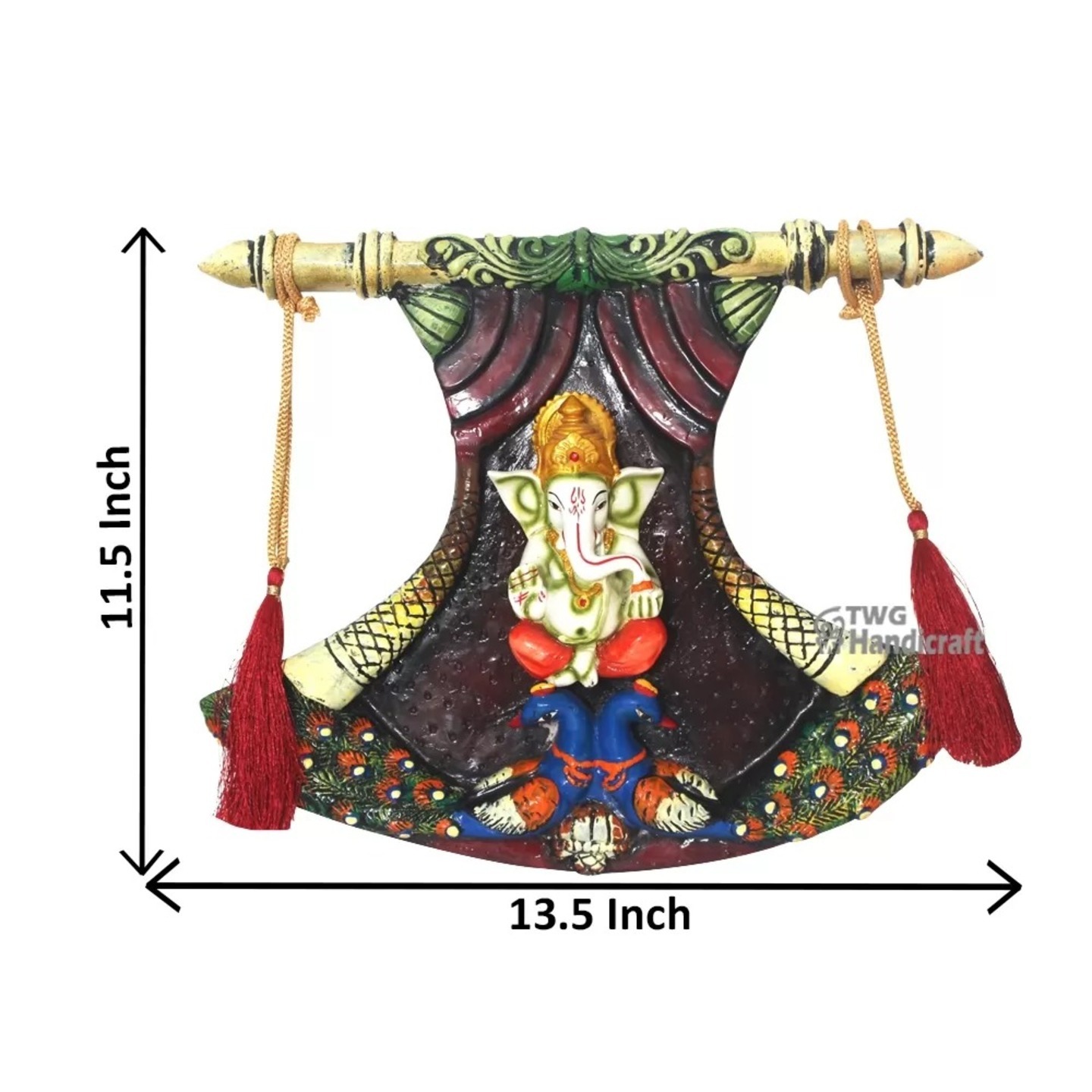 Ganesha Wall Hanging Showpiece 11.5 Inch ( 29.5 cm ) - 57X1708AMMGX-721