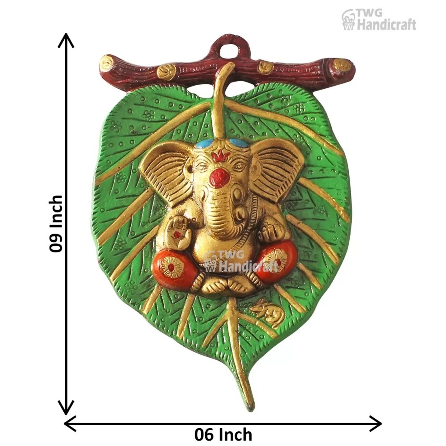 Wall Hanging Ganesha Metal Sculpture 9 Inch ( 23 cm ) - 27X0033H000XTTS