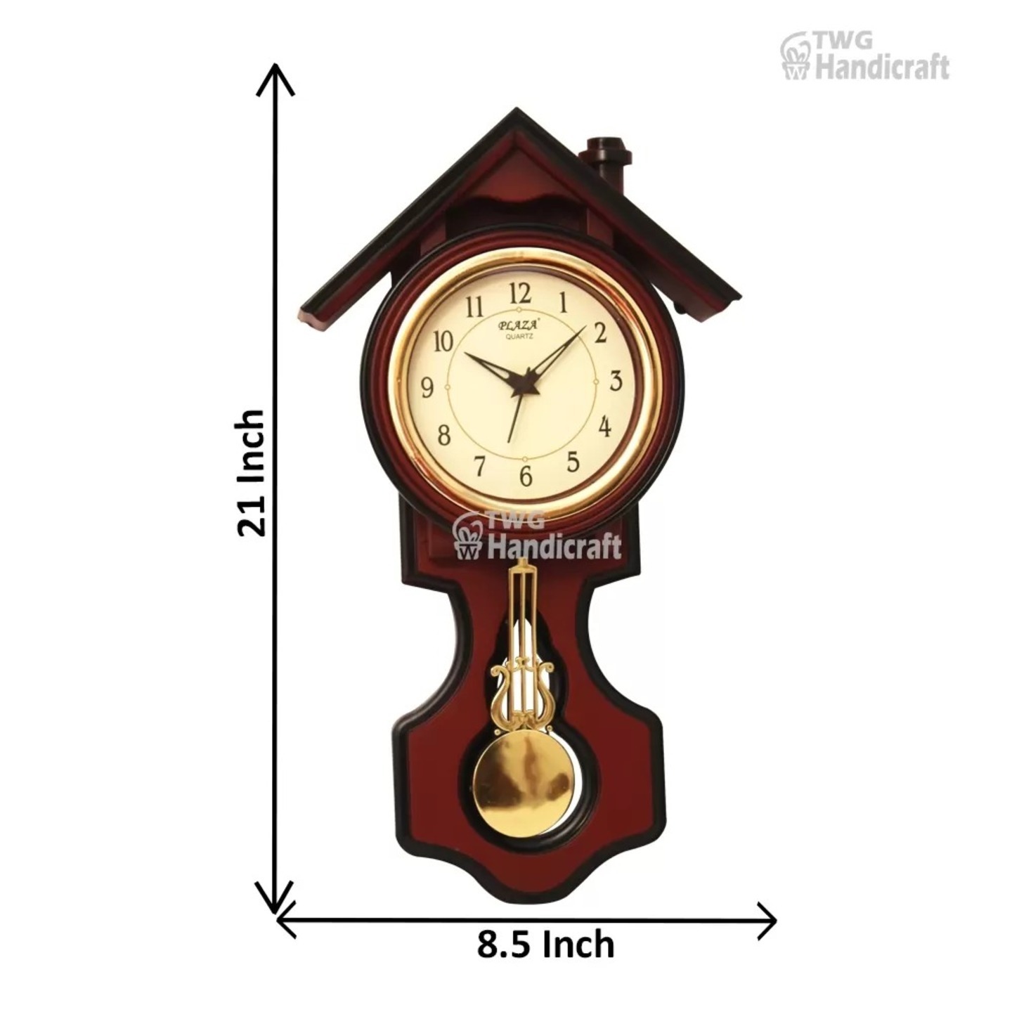 Hut Shaped Pendulum Analog Wall clock 21 Inch ( 53.5 cm ) - 26X0136R