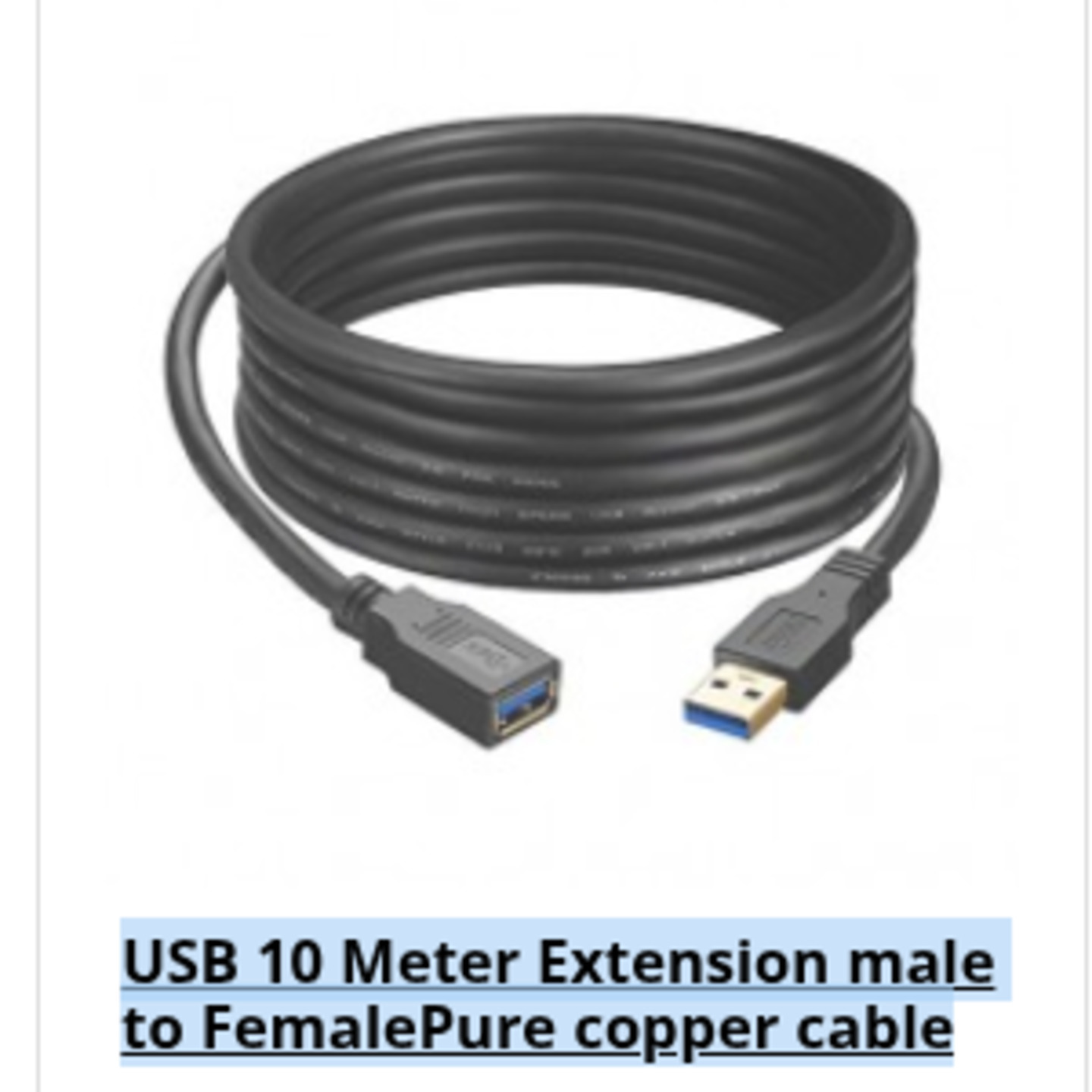 USB 10 Meter Extension male to FemalePure copper cable