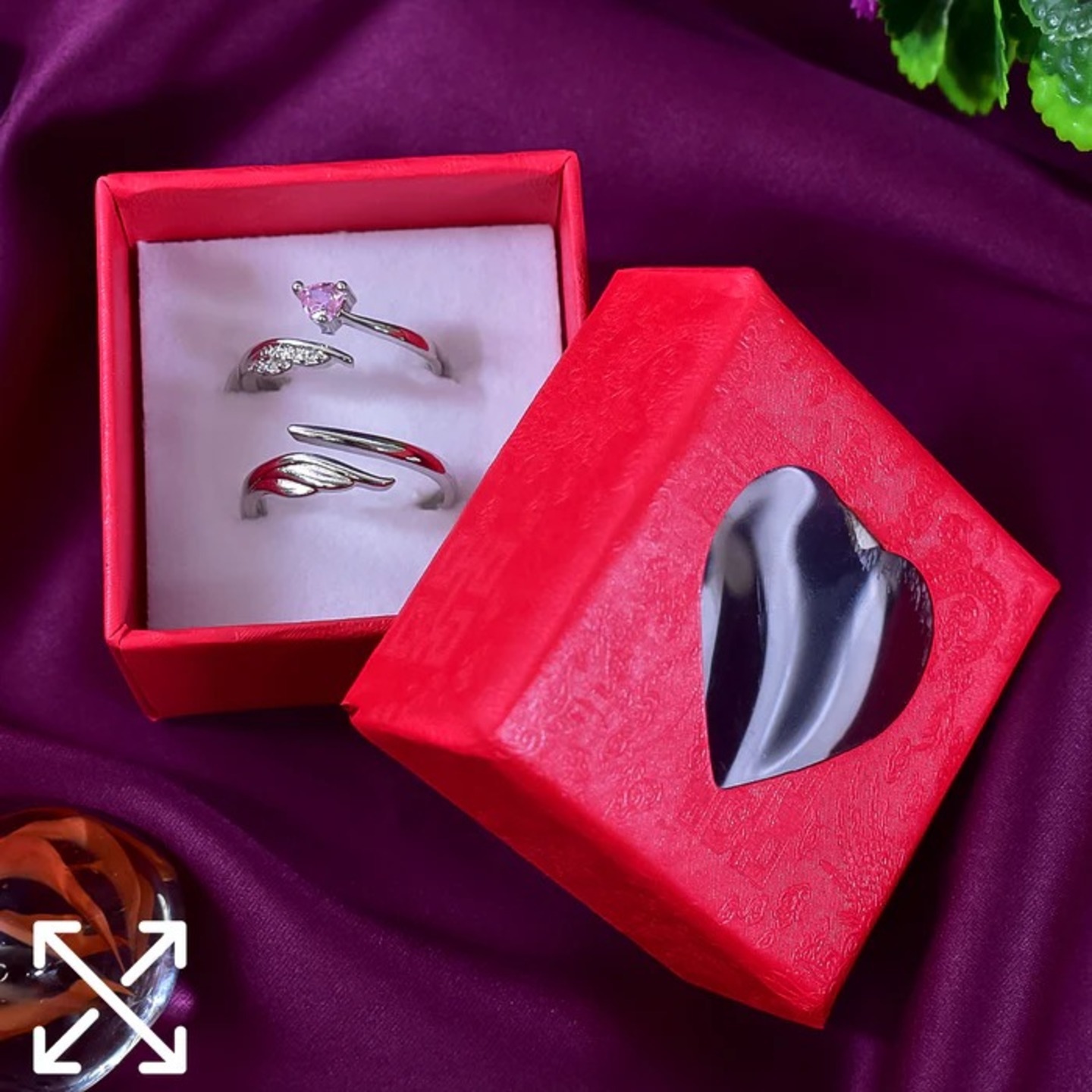 Elegant Silver Couple Ring Set – A Timeless Symbol of Love(moq6)