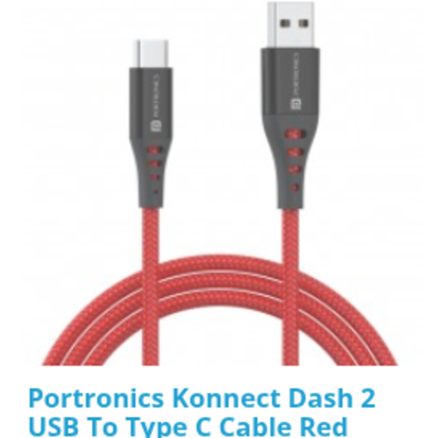 Portronics Konnect Dash 2 USB To Type C Cable Red