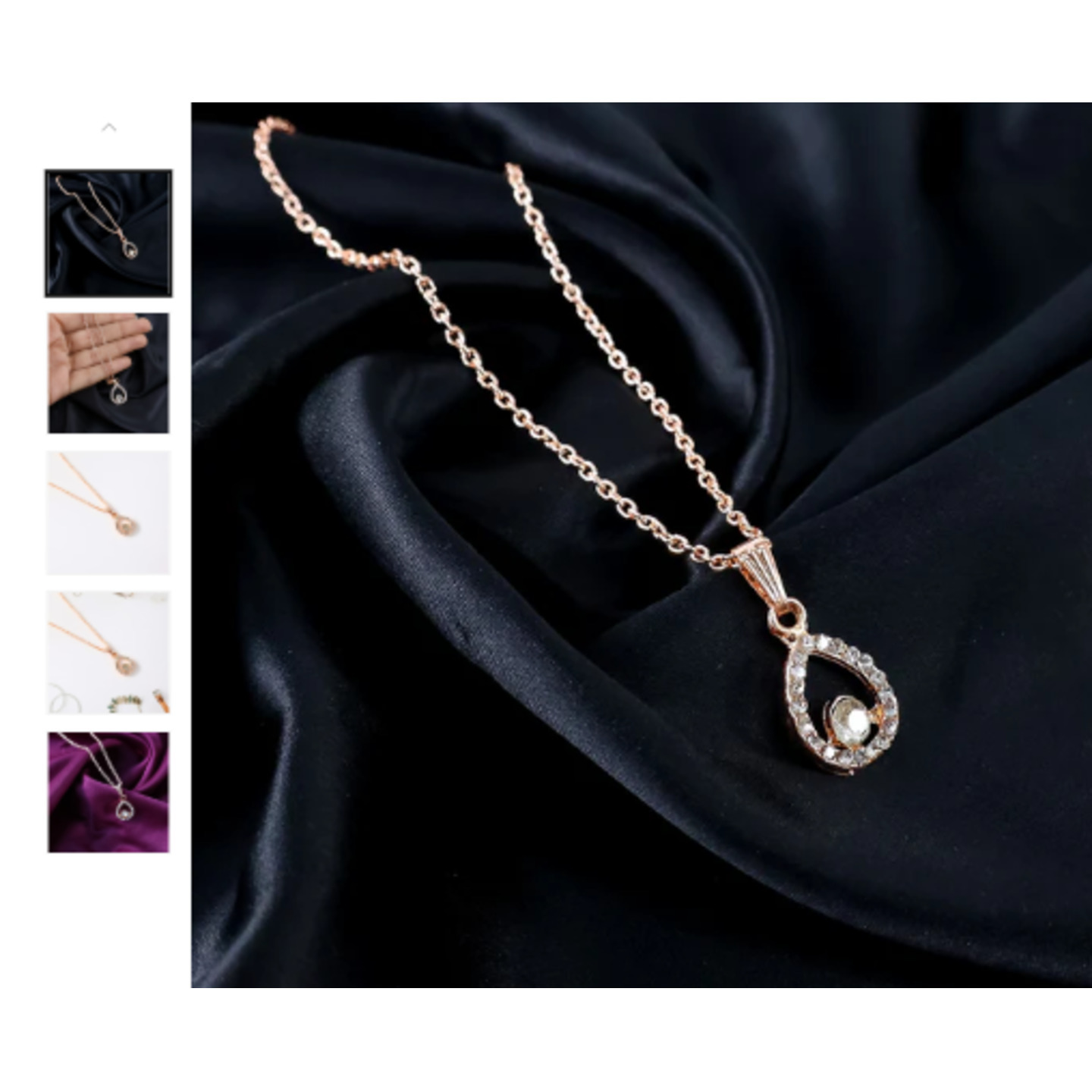 Teardrop Pendant Necklace Jwellery For Women And Girls (1Pc)