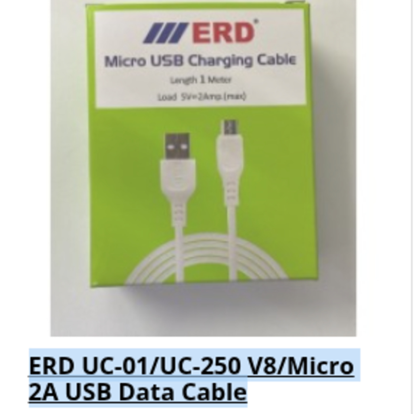 ERD UC-01/UC-250 V8/Micro 2A USB Data Cable