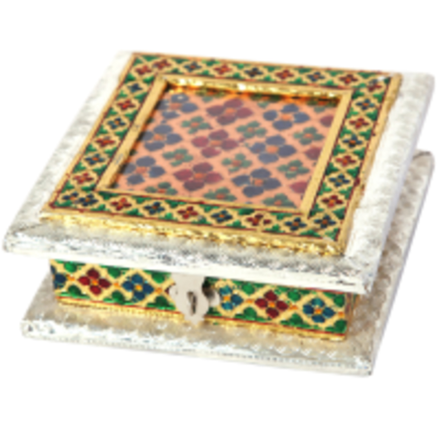 Wooden and Oxidised Square dryfruit box