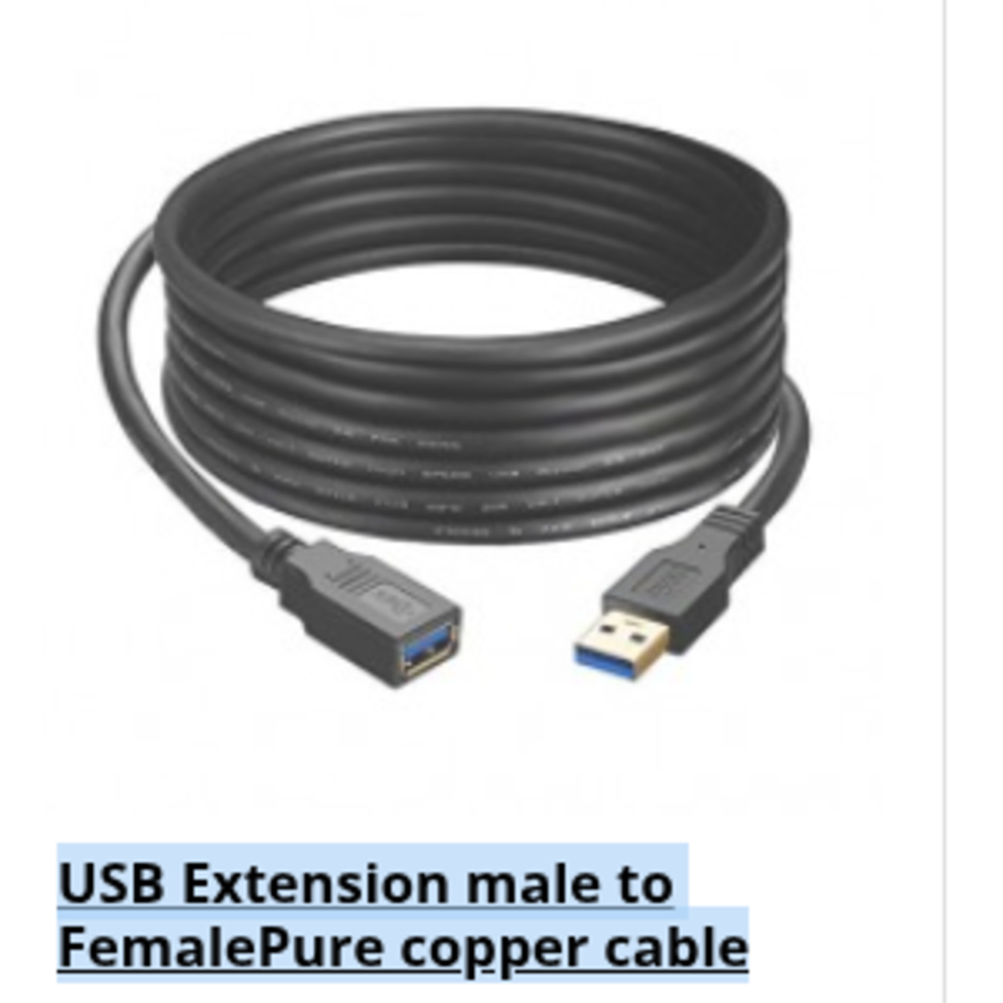 USB Extension male to FemalePure copper cable