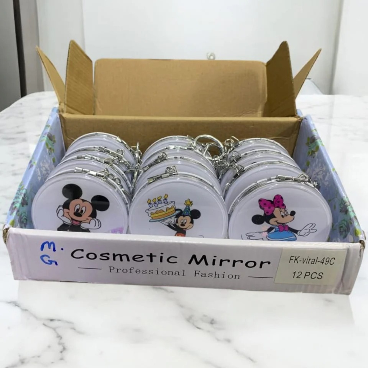 Micky Glitter mirror Pack of 12
