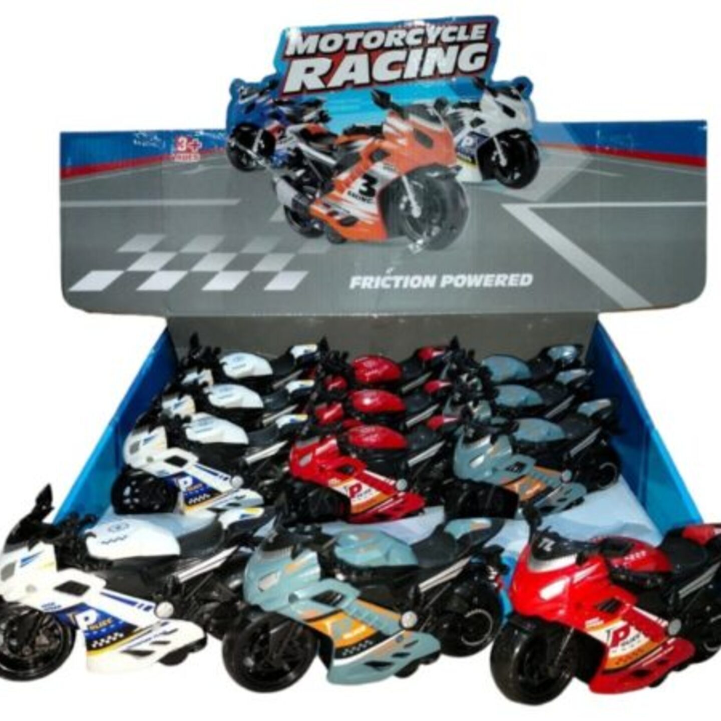 (12 Pcs) Friction Racing Motorcycle