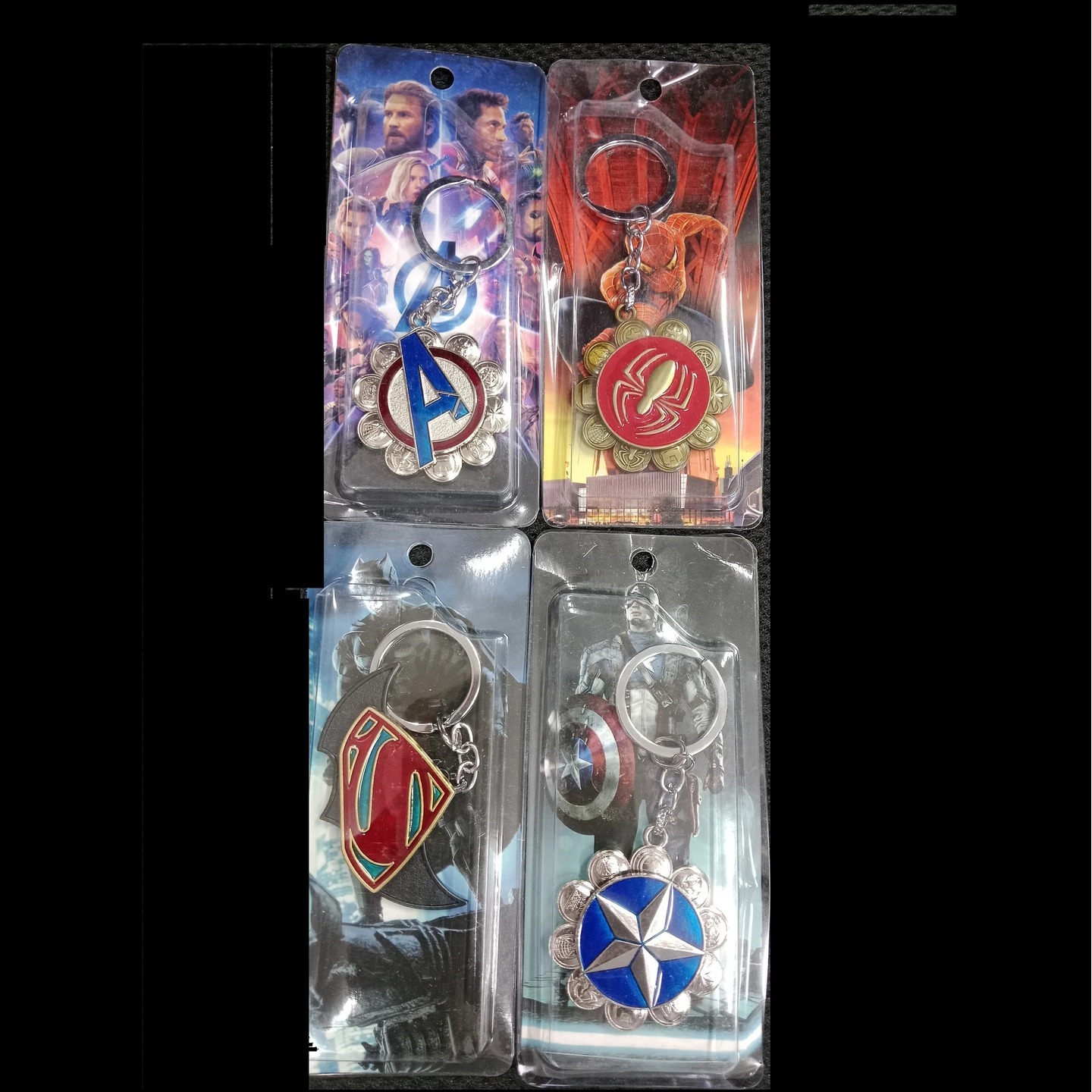 Superhero rotating mix keychain Pack of 5