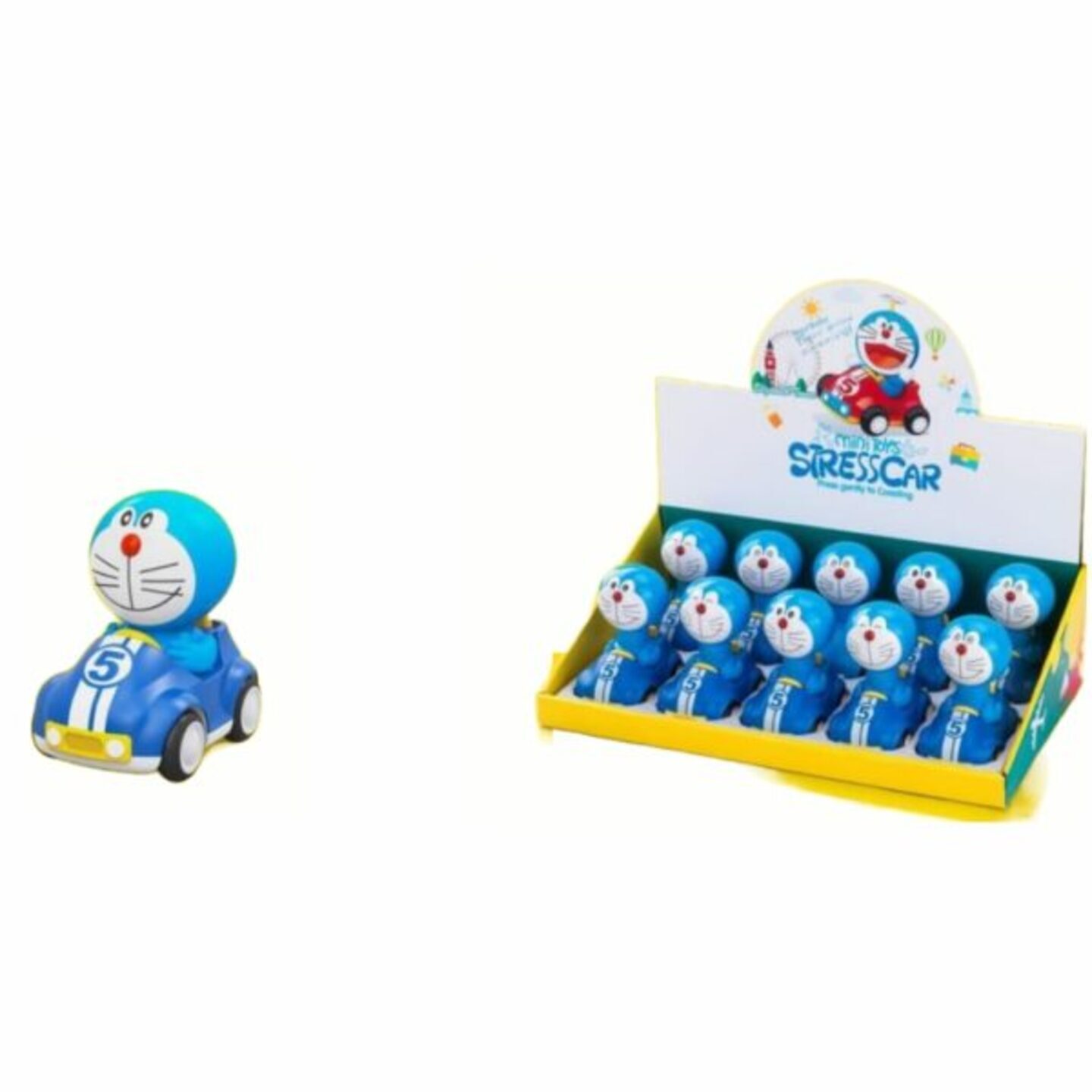 (10 Pcs) Doremon Stress Car Push n Go