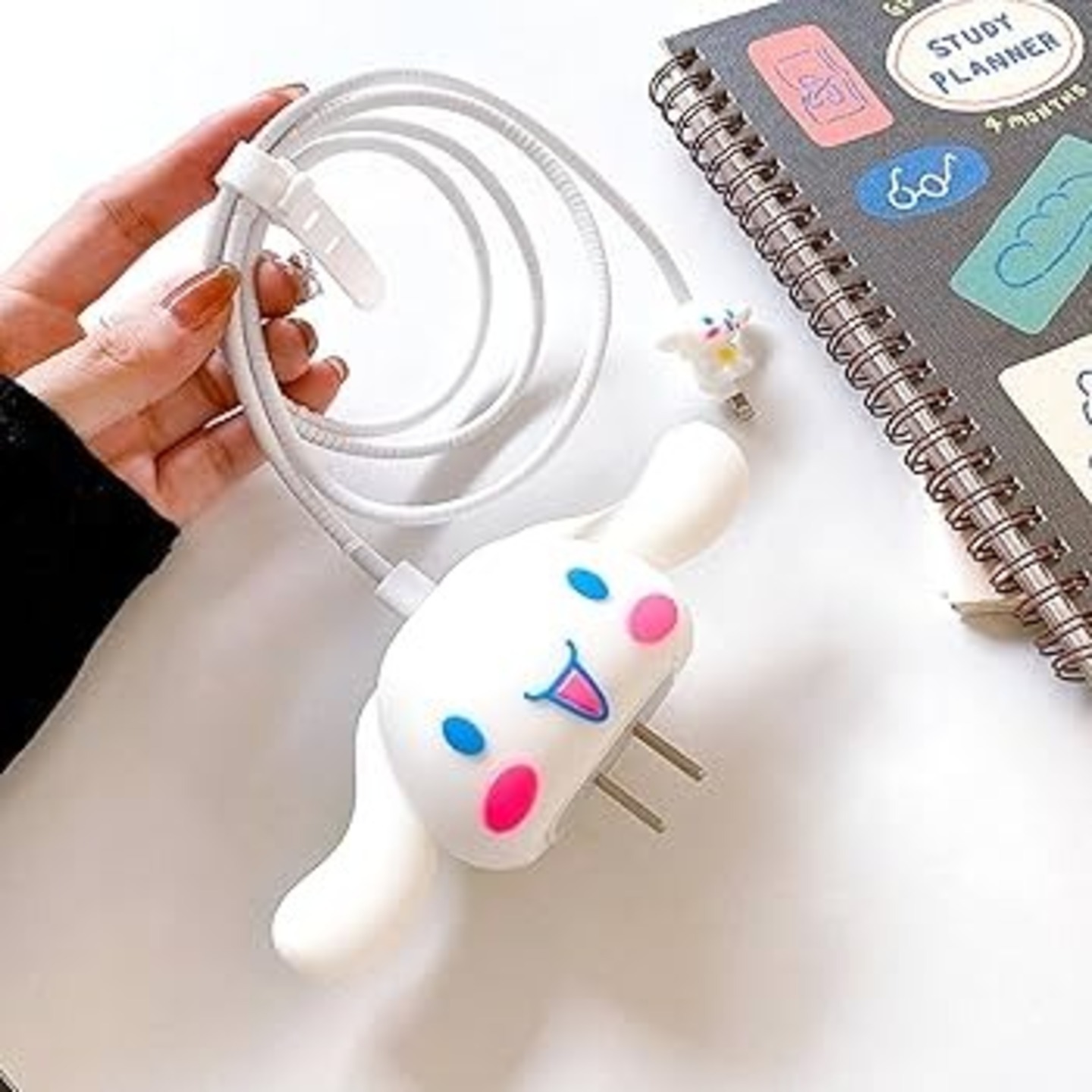 3pcs- White Kuromi 20 W Iphone Silicone Charger Cover