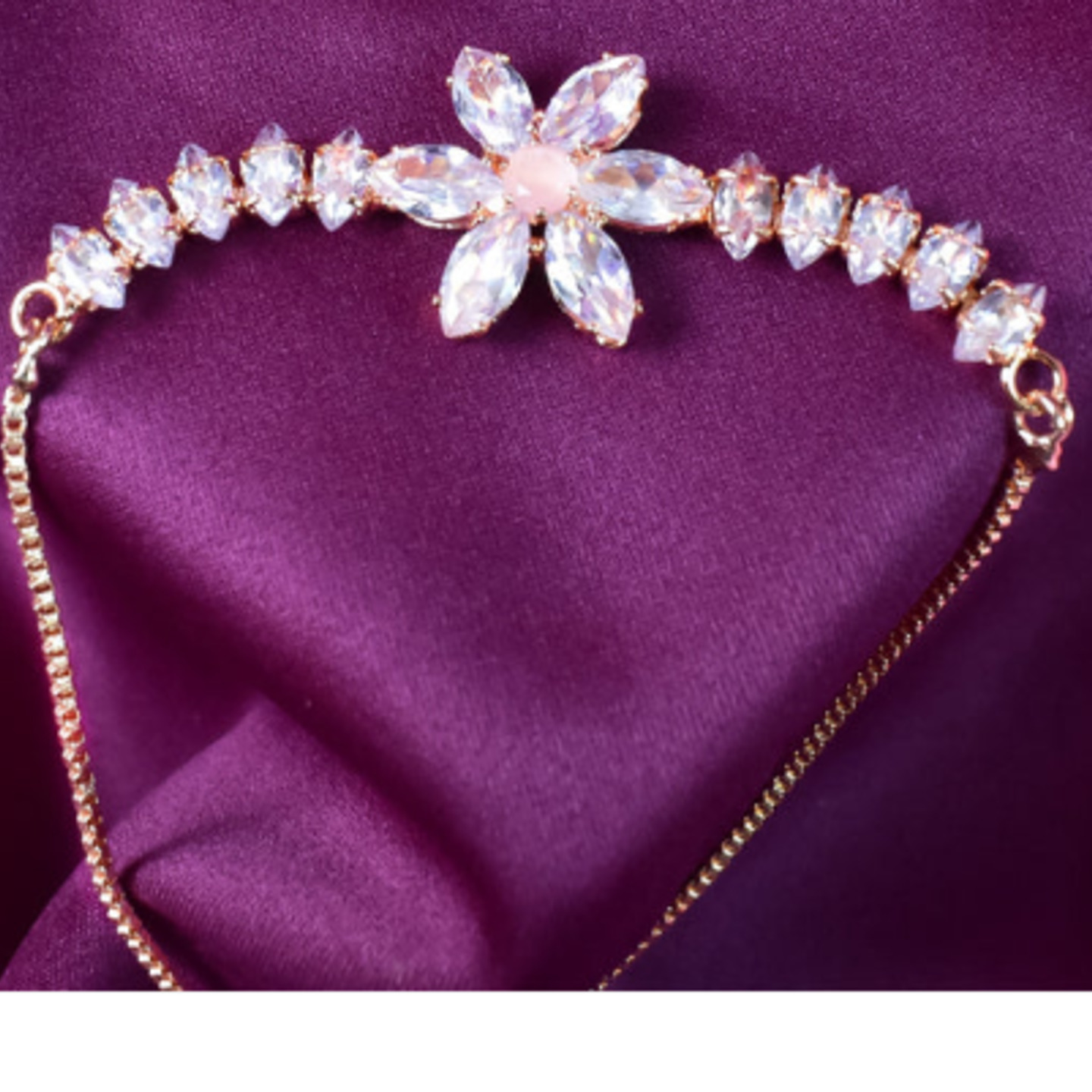 Gold Plated American Diamond Bracelet for Women/Girls
