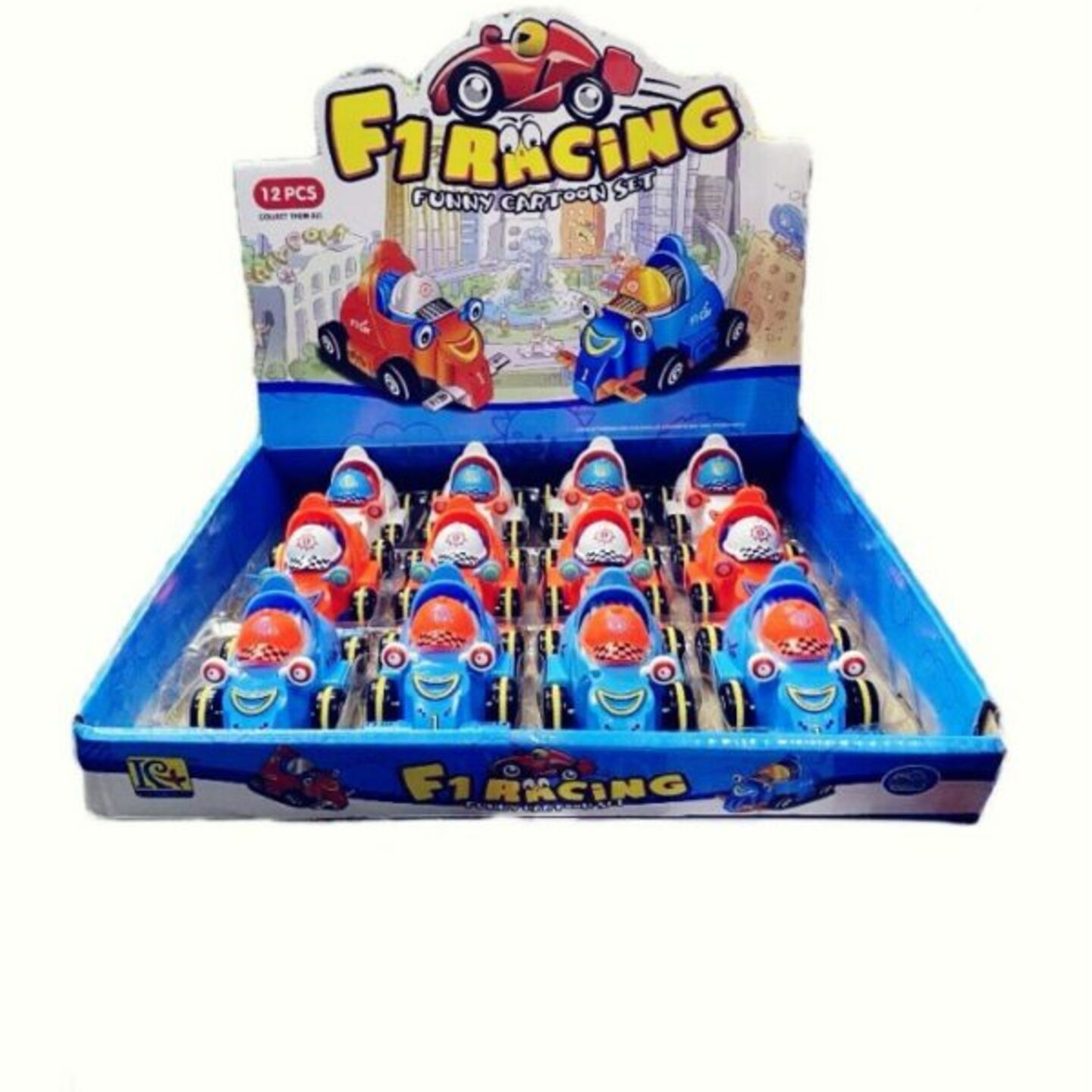 12 Pcs) F-1 Racing Funny Cartoon Set