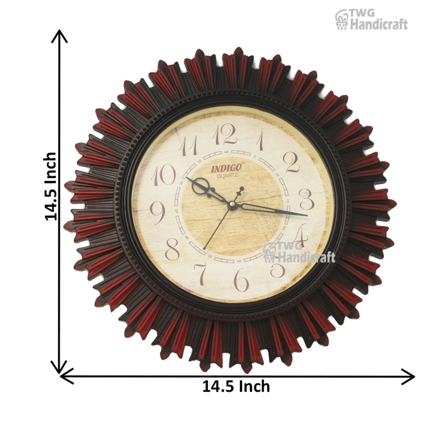 Vintage Type Round Wall clock with glass 14.5 Inch ( 37 cm ) - 26X0099A000XTOS