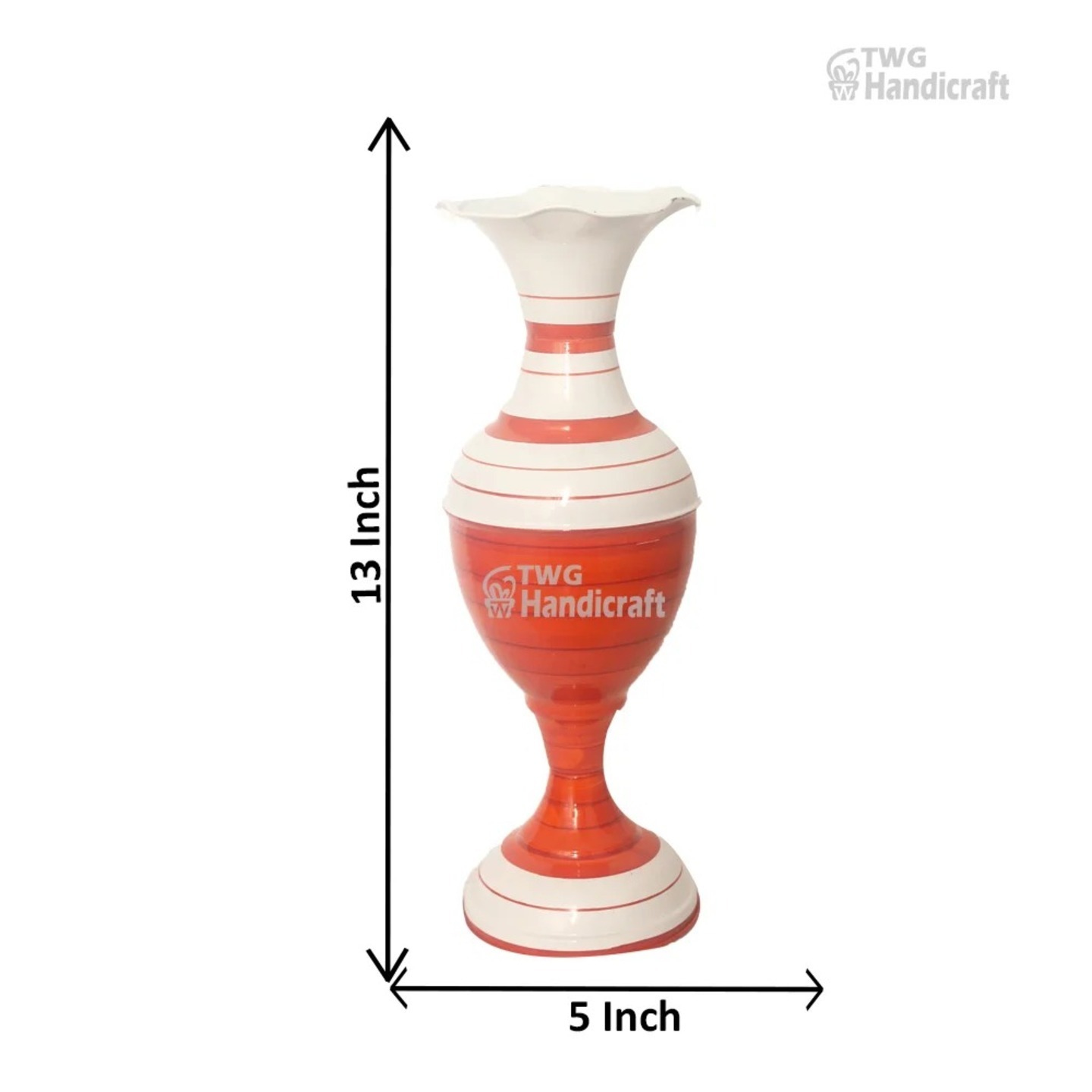 Decorative Metal Flower Vase 13 Inch ( 33.5 cm ) - 12X0296O