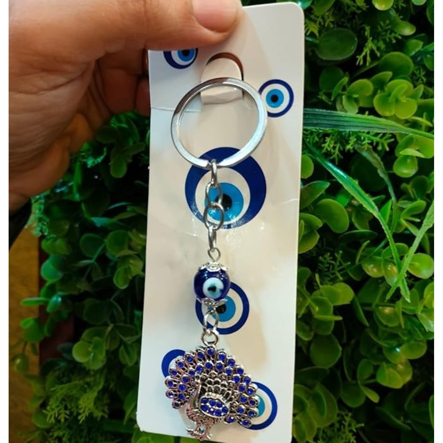 big Peacock Evil Eye Keychain Pack of 3