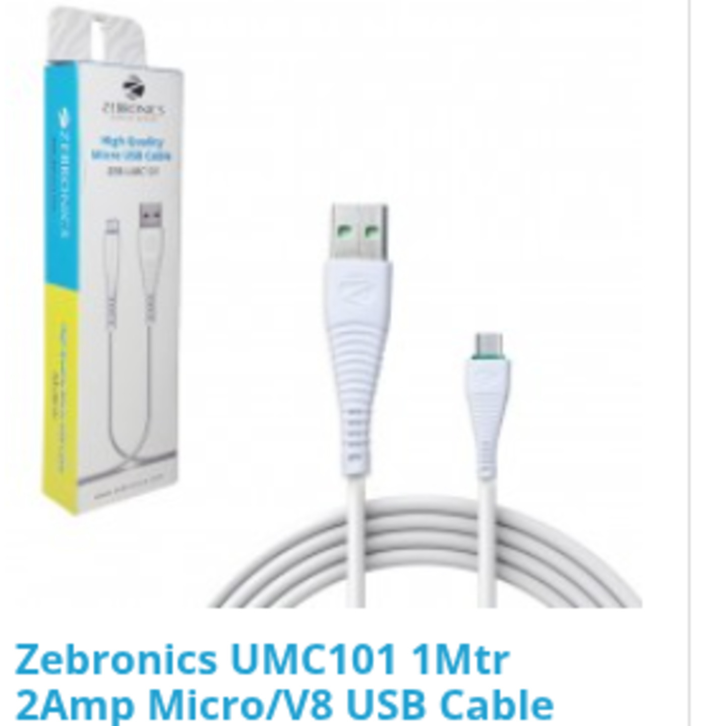 Zebronics UMC101 1Mtr 2Amp Micro/V8 USB Cable