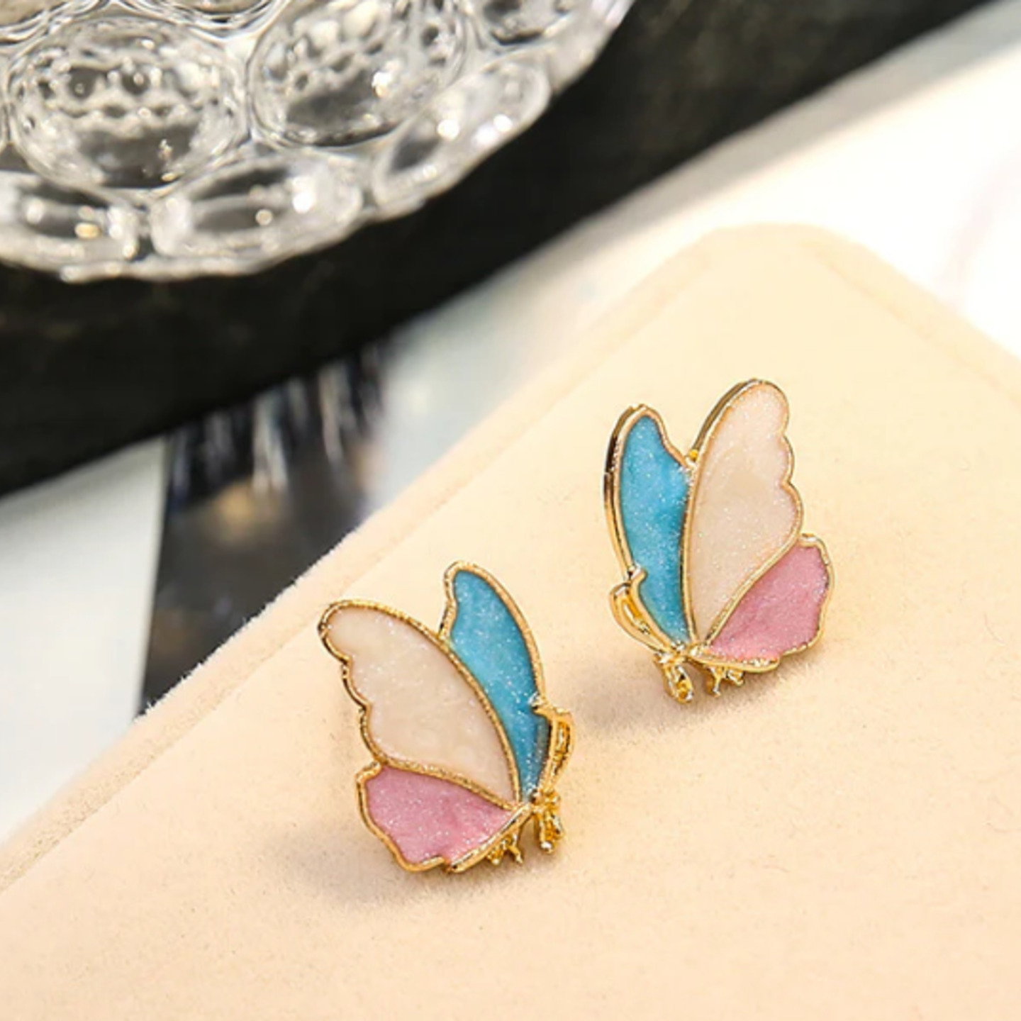 6 pc - small fresh butterfly earrings