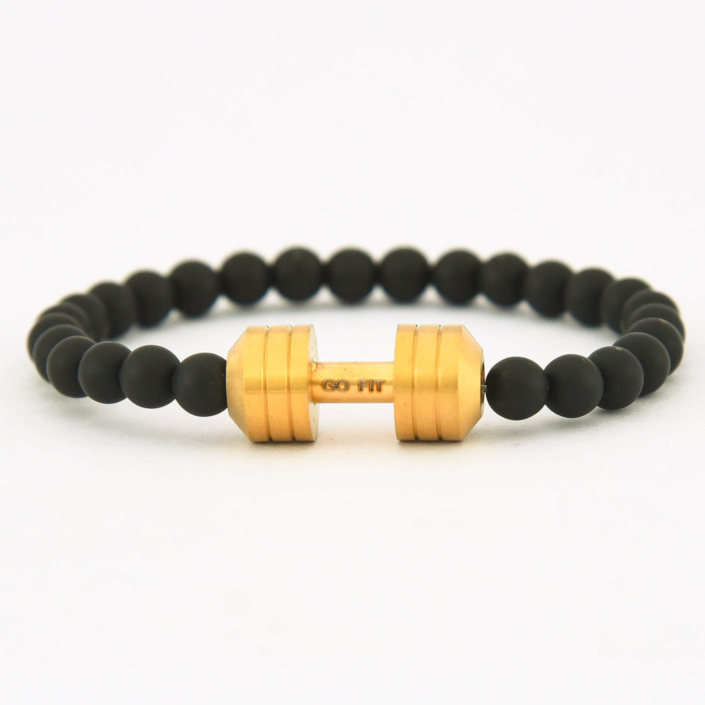 gold dumbell bracelet